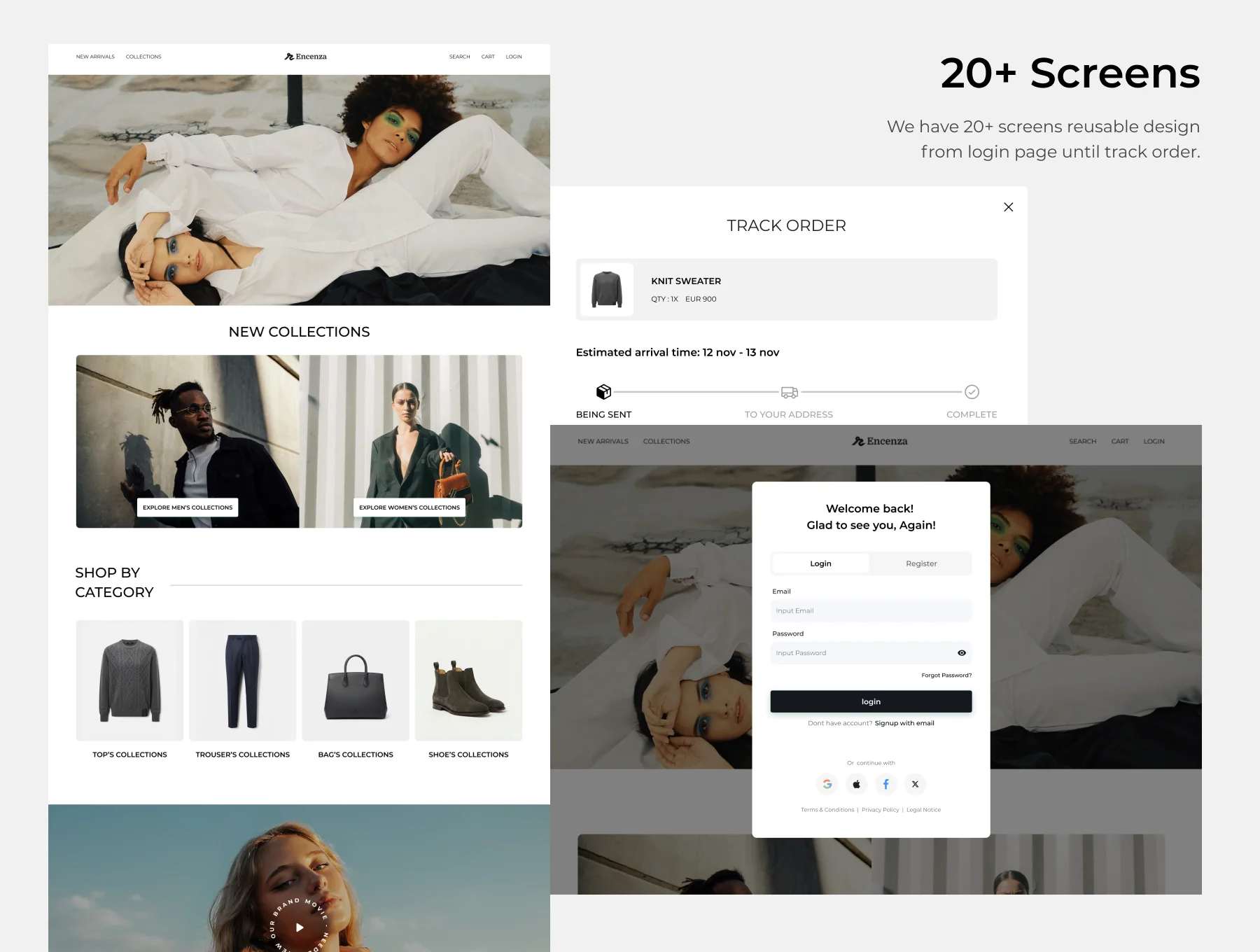 Encenza — Fashion E-Commerce Website UI Kit 4