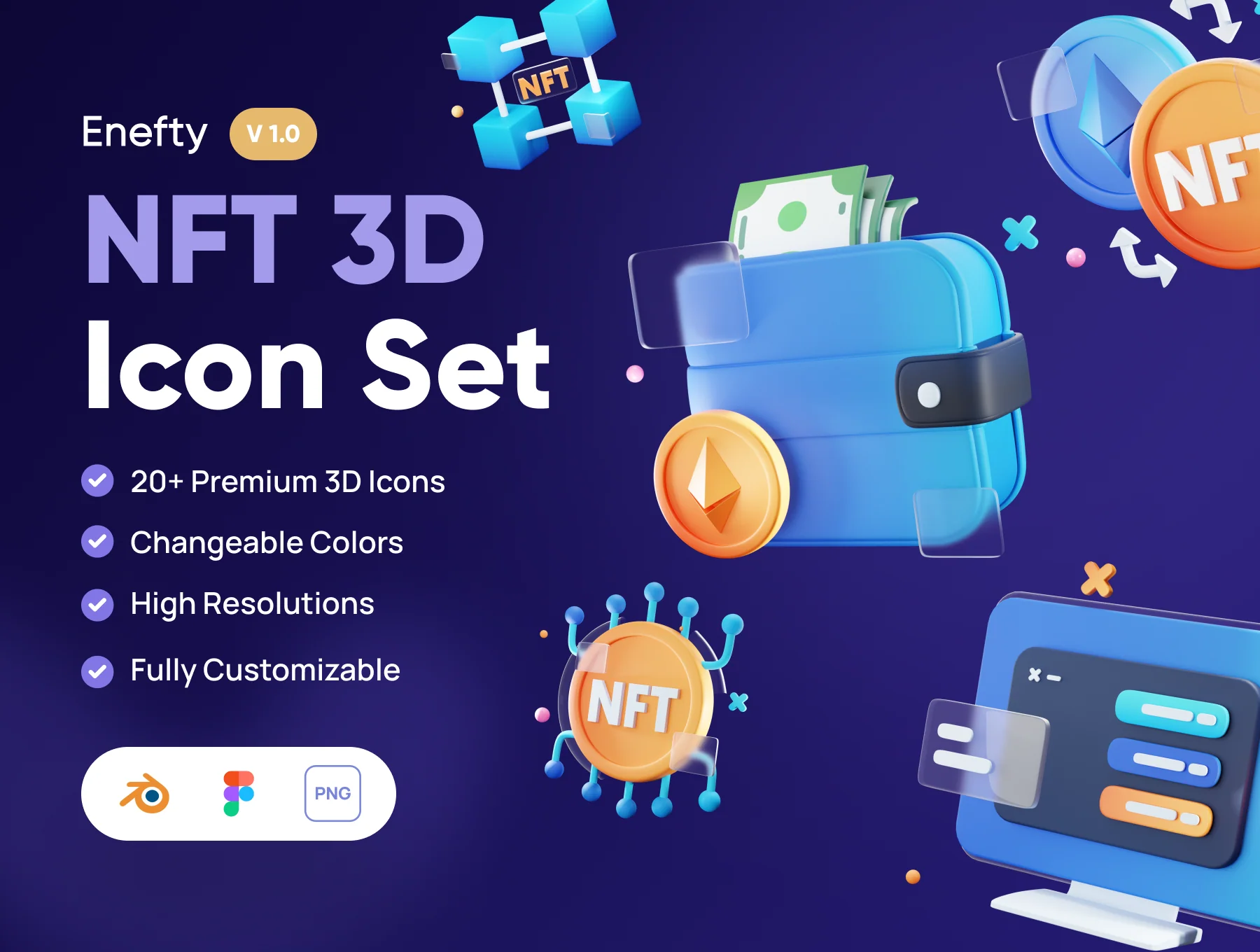 Enefty - NFT 3D Icon Set 2