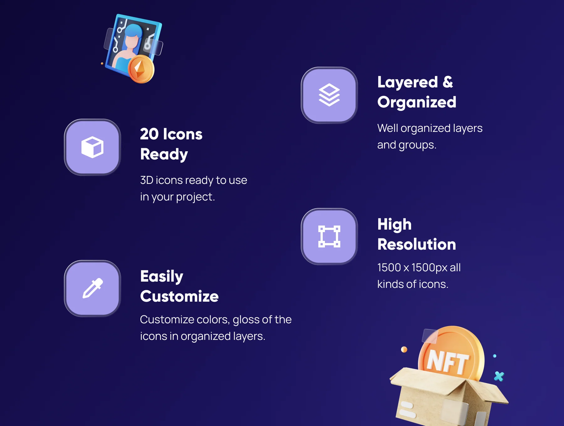 Enefty - NFT 3D Icon Set 3