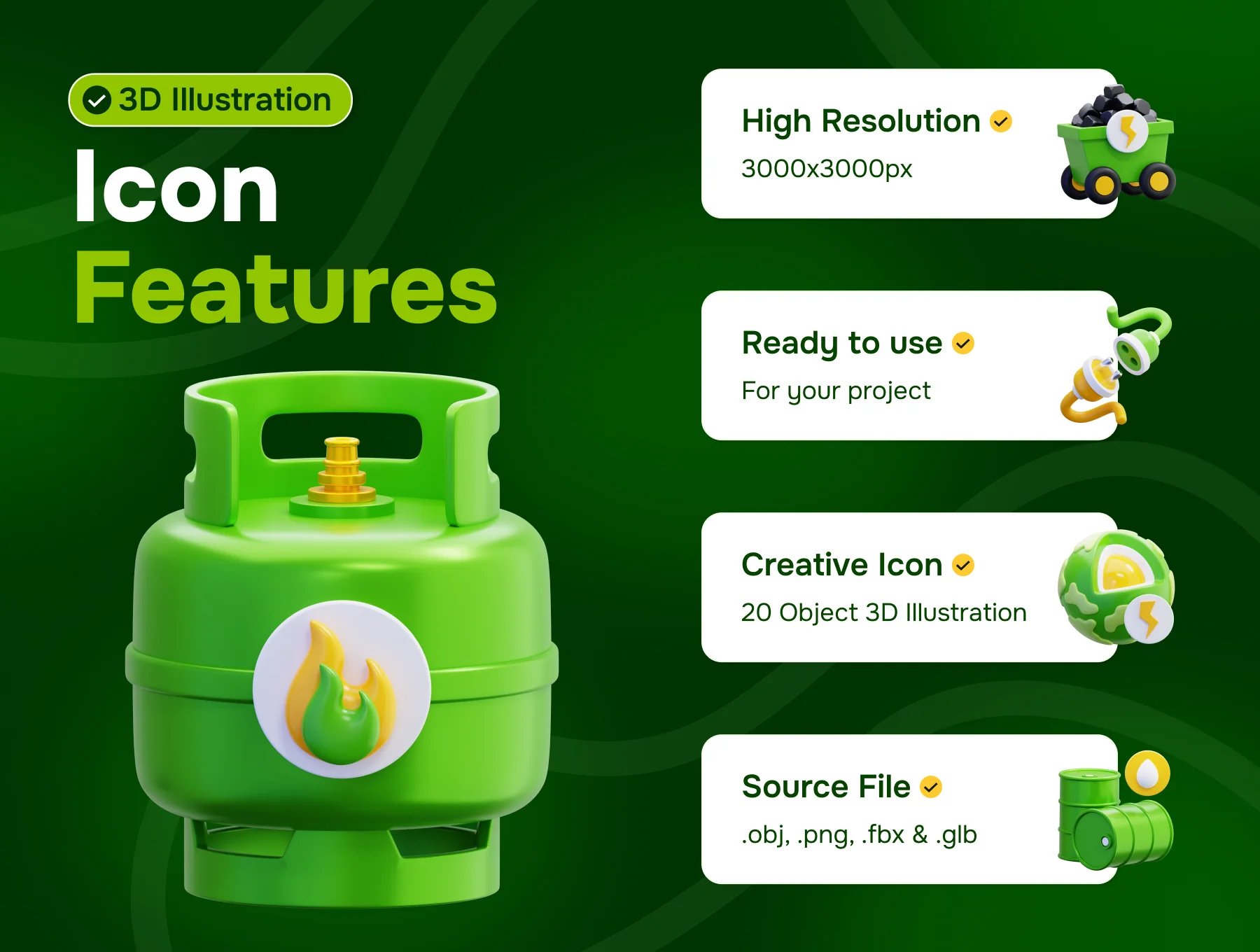 Energy 3D Icon Set 2