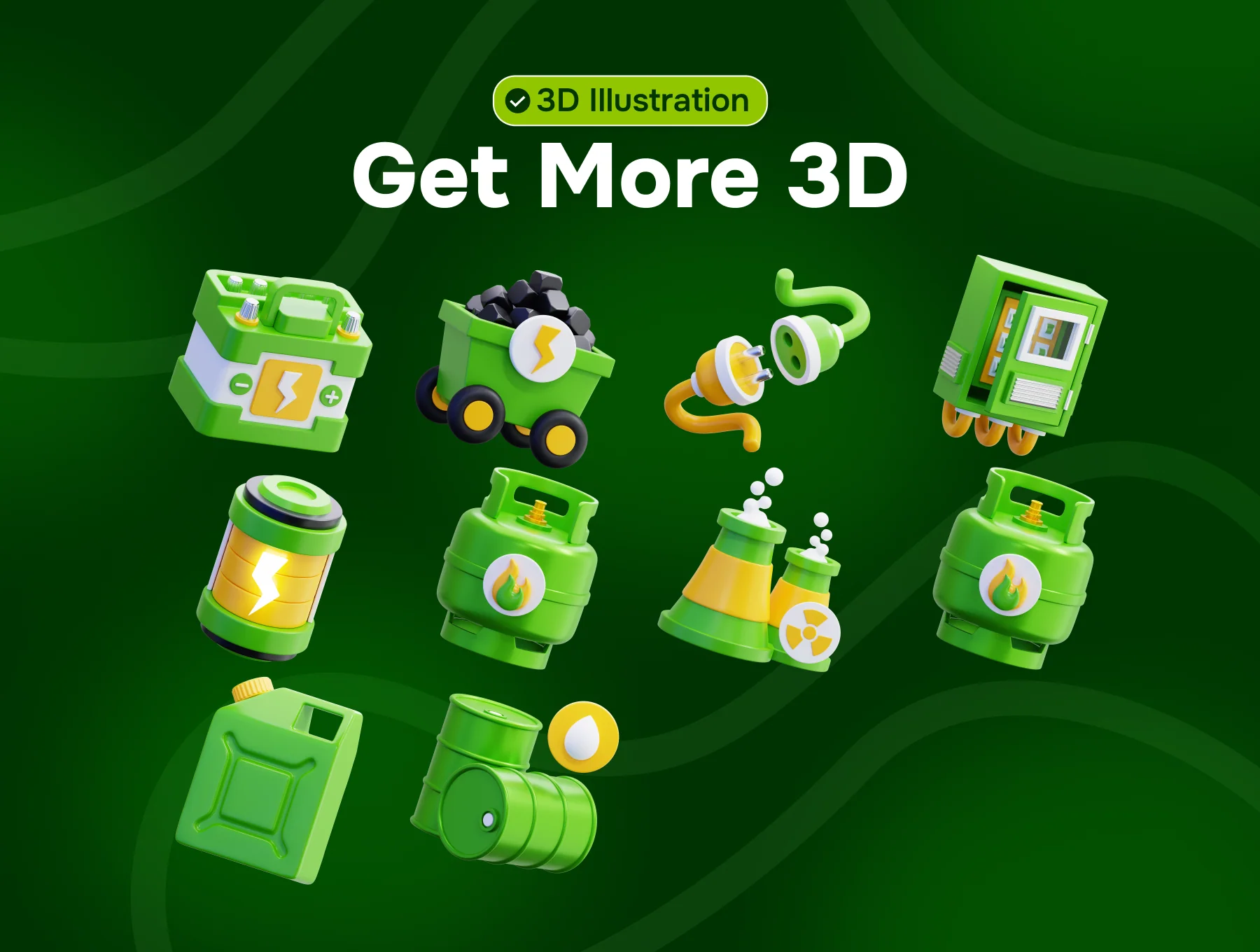 Energy 3D Icon Set 4