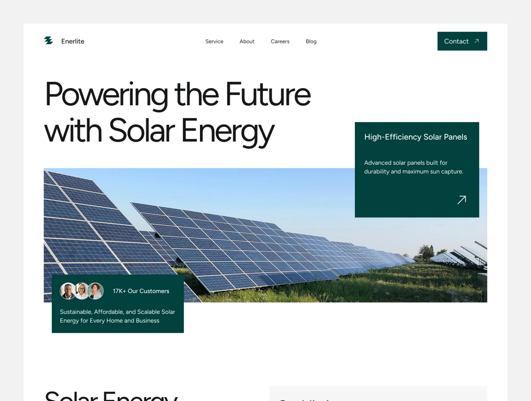 Enerlite - Solar & Renewable Energy Company Framer Template