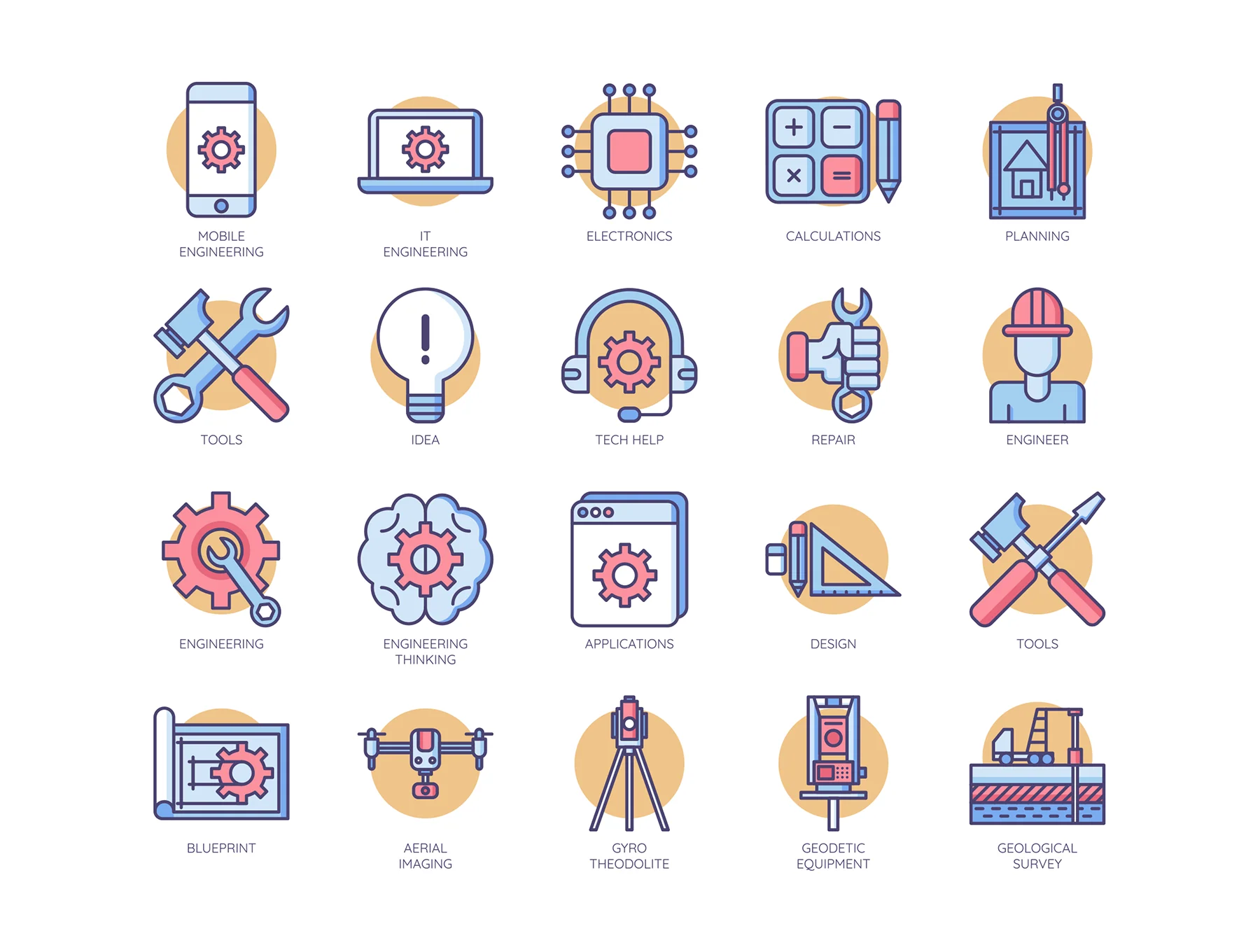 70 Engineering Icons | Butterscotch Series 2