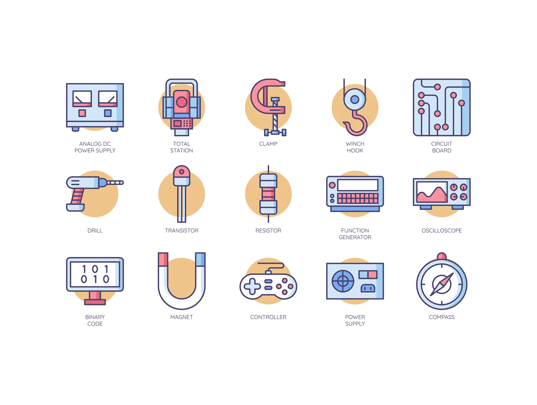 70 Engineering Icons | Butterscotch Series 4