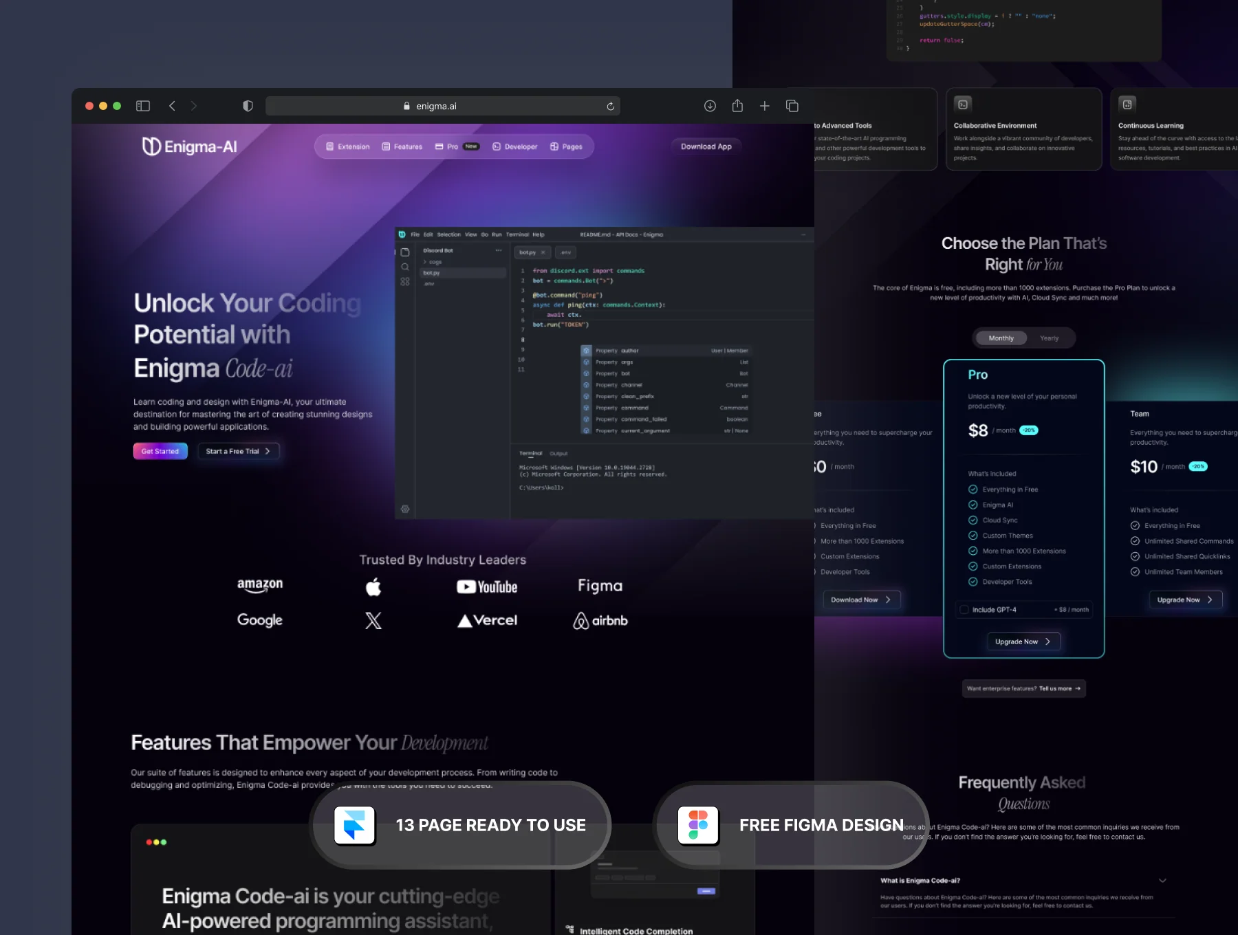 Enigma - Landing Page Framer Template