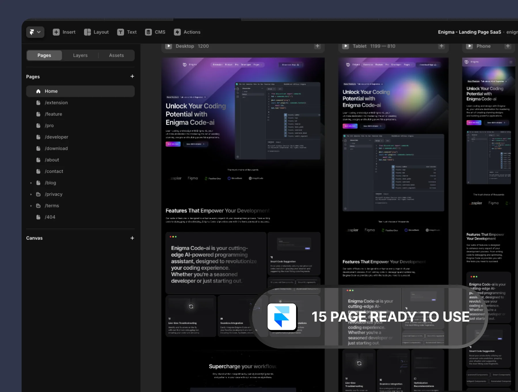 Enigma - Landing Page Framer Template 3