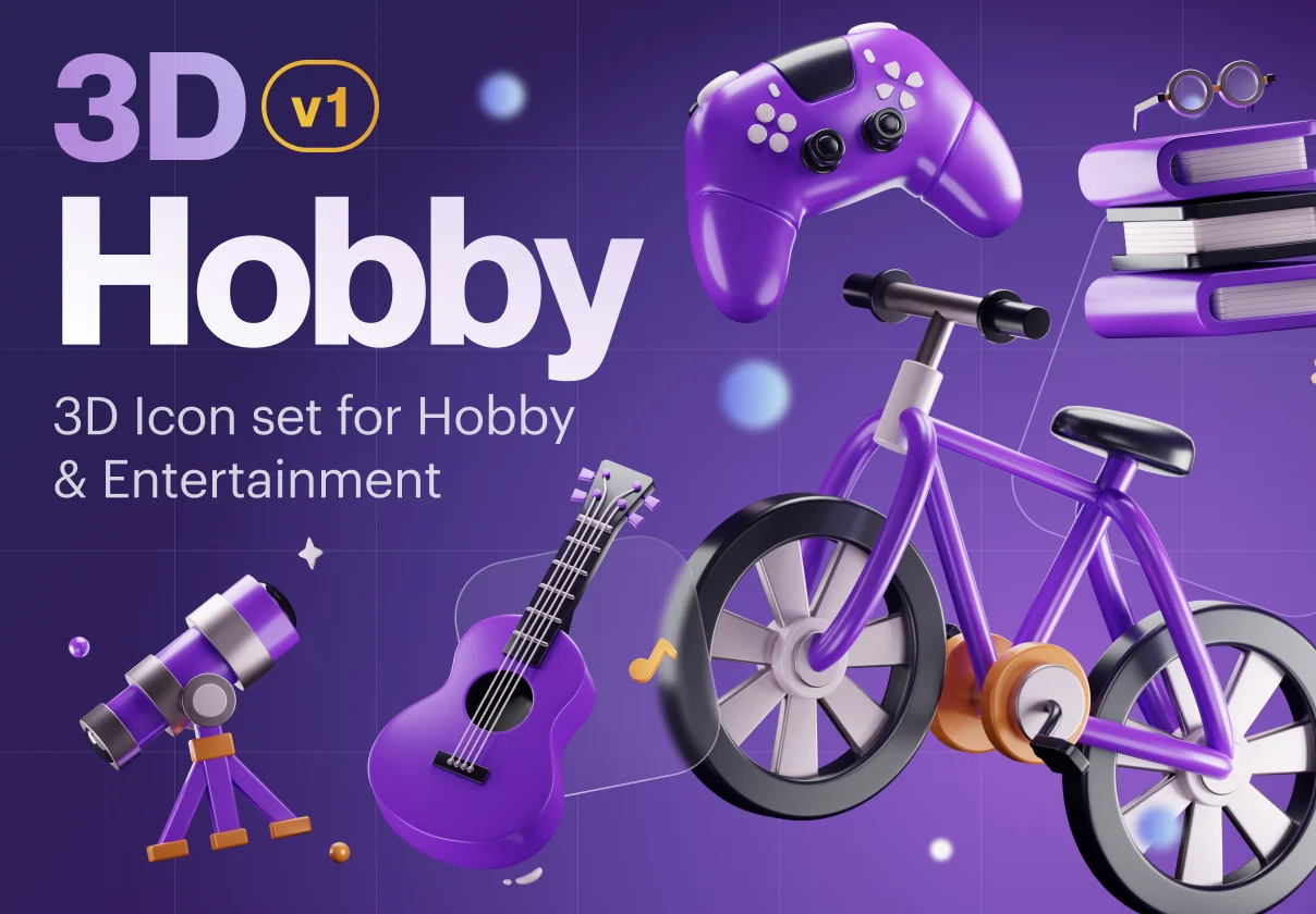 Entertainy - Hobby & Entertainment 3D Icon Set