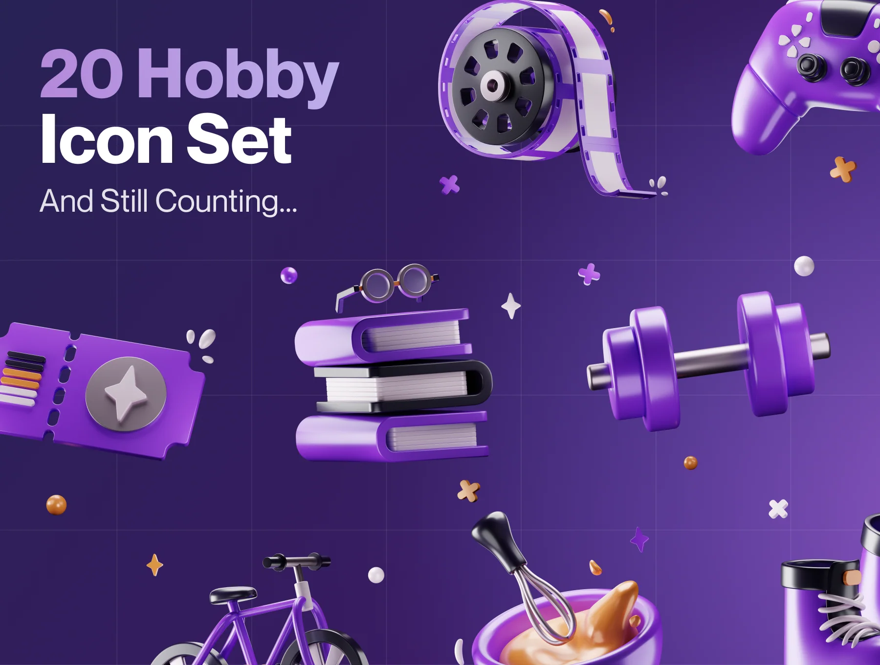 Entertainy - Hobby & Entertainment 3D Icon Set 7