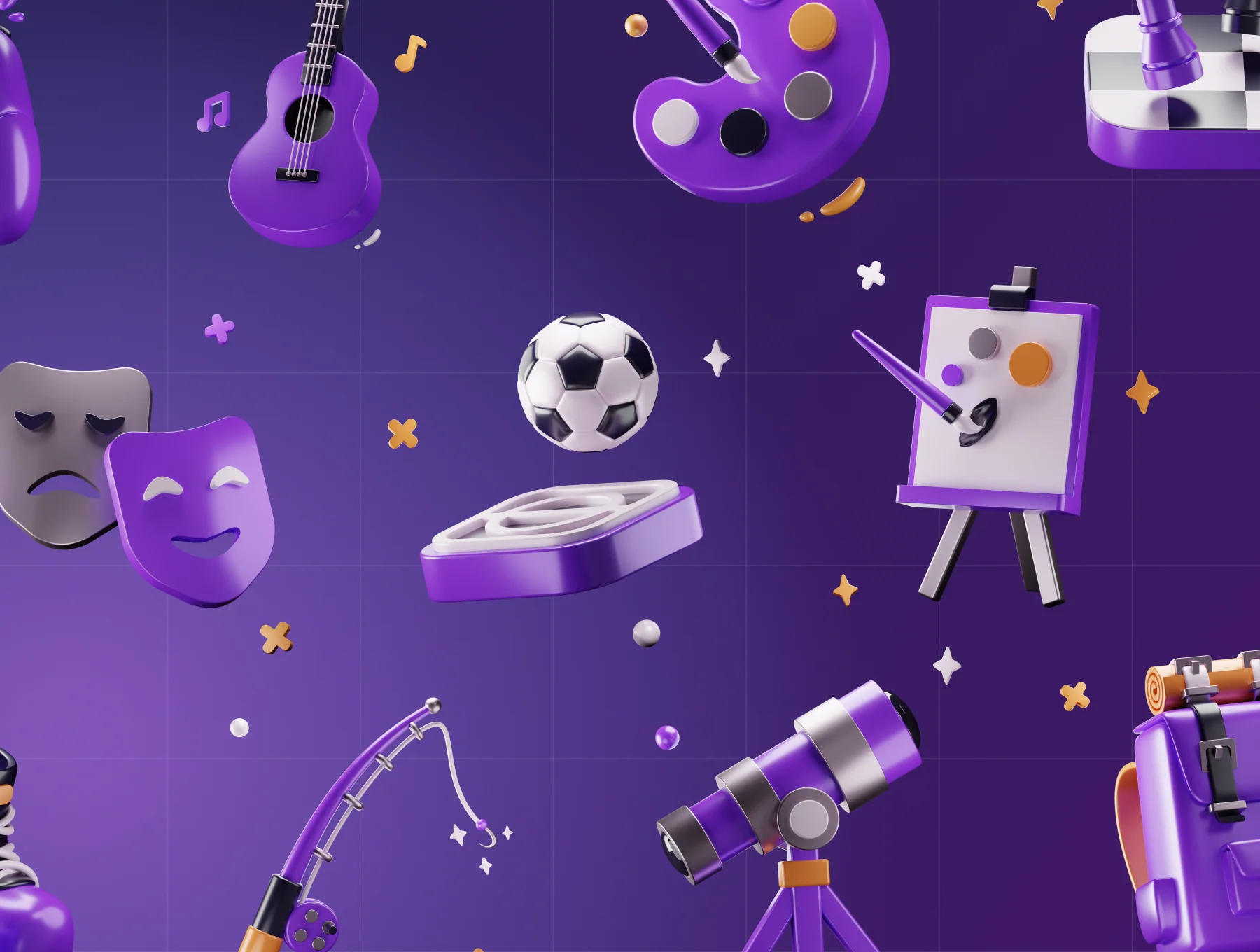 Entertainy - Hobby & Entertainment 3D Icon Set 8