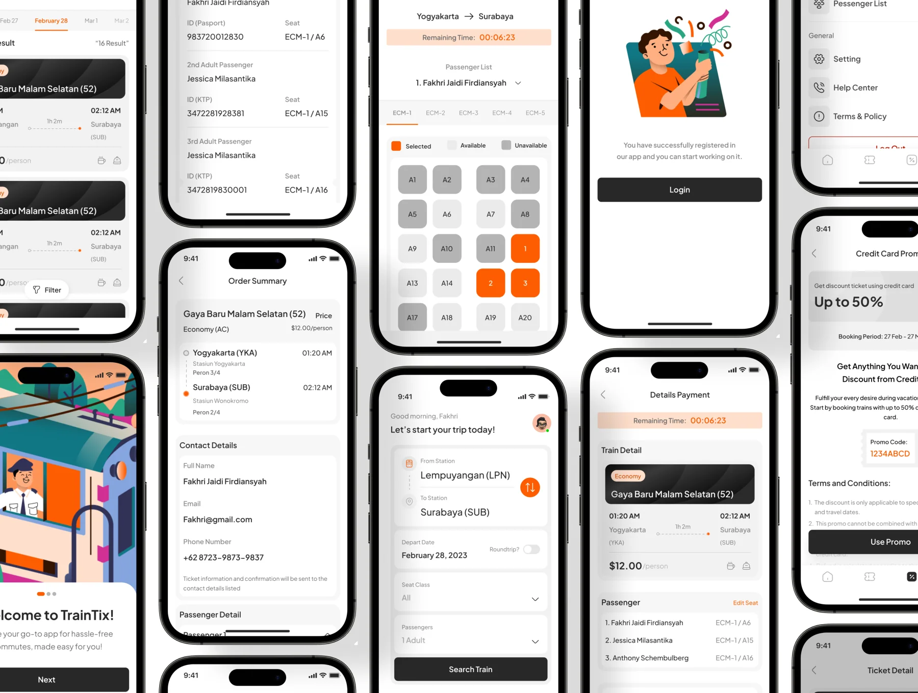 Entrain - Train Ticket Mobile App UI Kit 5