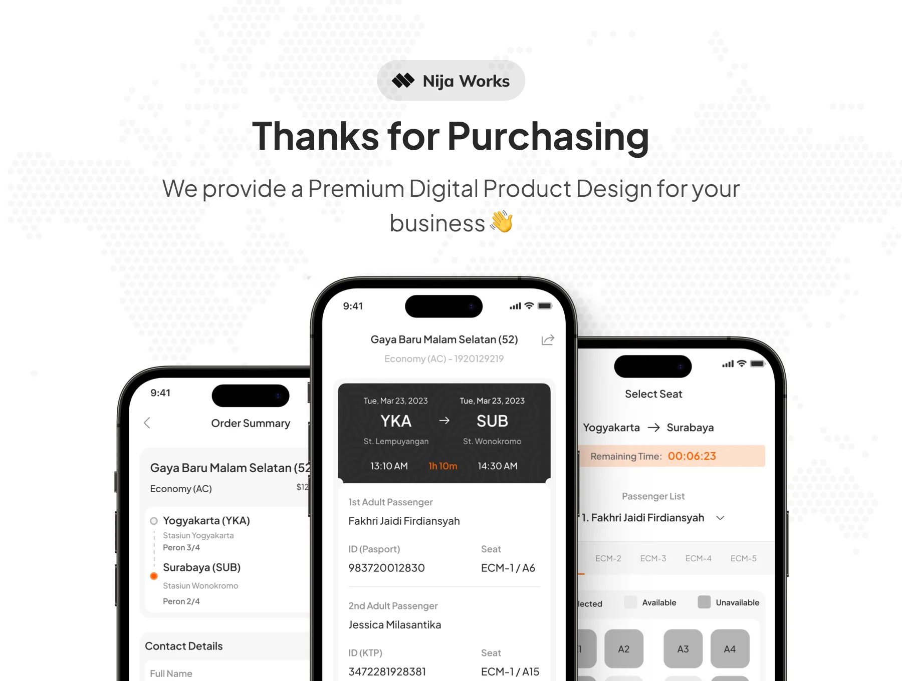 Entrain - Train Ticket Mobile App UI Kit 6