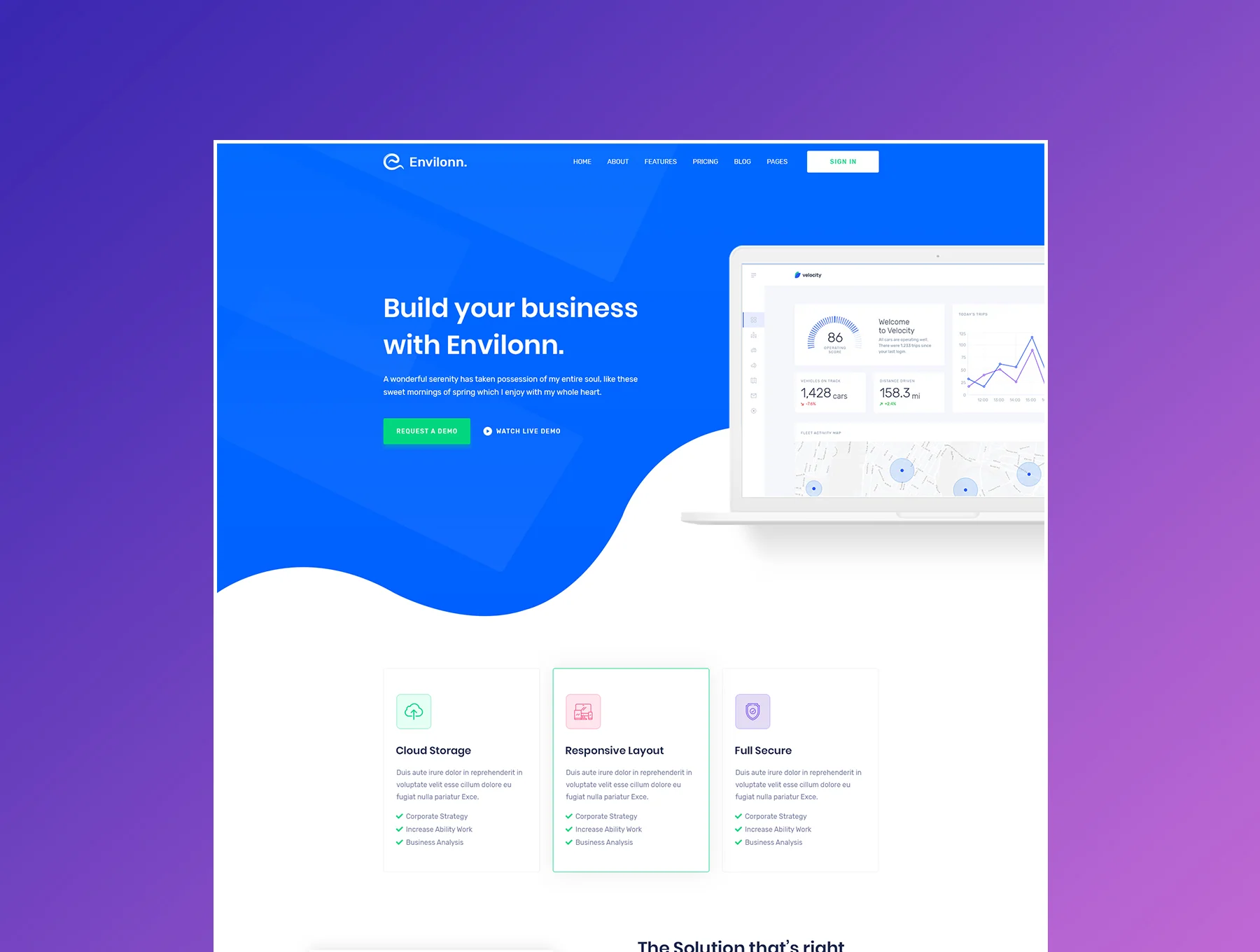 Envilonn – Saas, Software & App Landing Page 2
