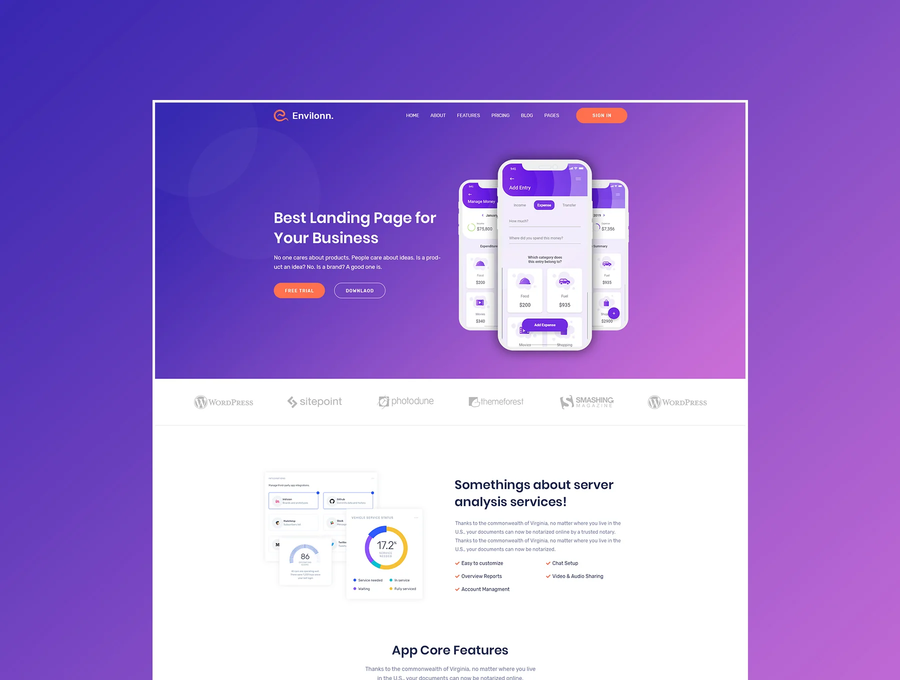 Envilonn – Saas, Software & App Landing Page 5