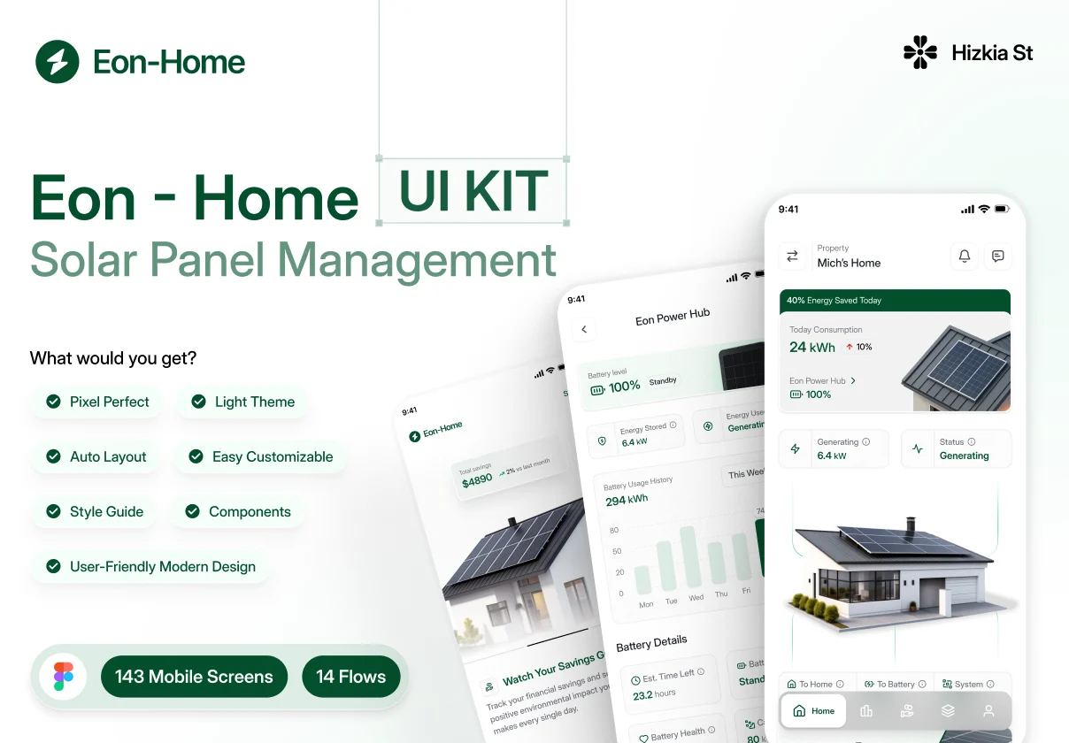 Eon - Home Solar Panel Management UI Kit