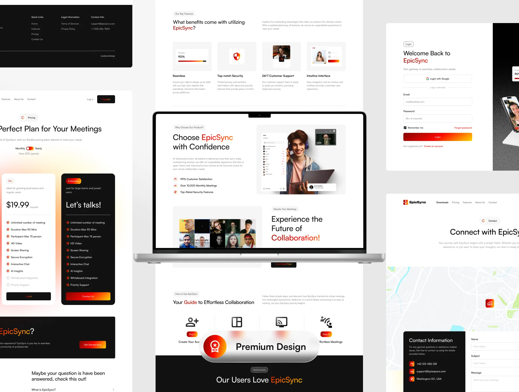 EpicSync - Intuitive SaaS Video Conferencing and Online Meeting Website UI Kit for Business 3