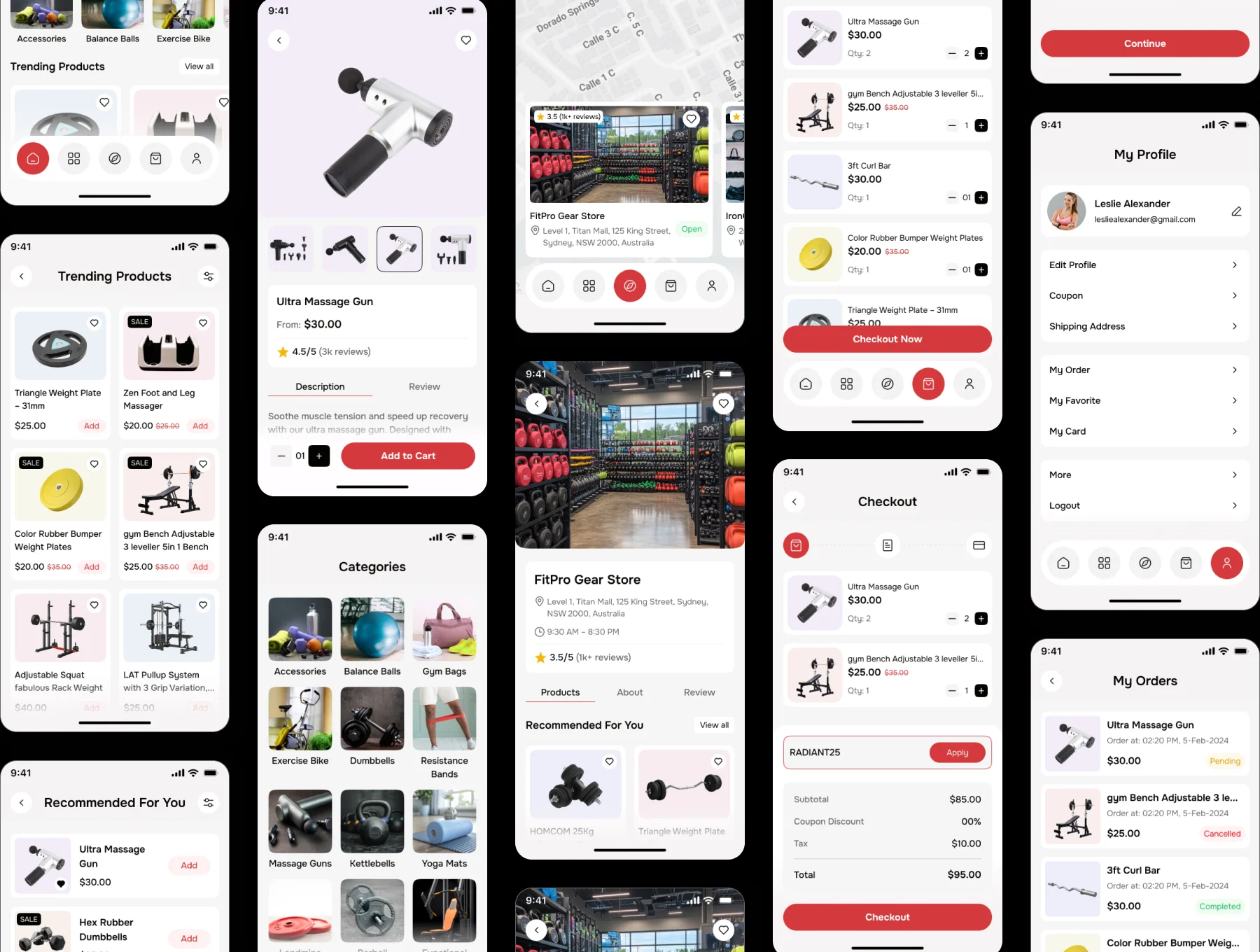 EquiFit – Fitness Equipment E-Commerce App UI Kit 4