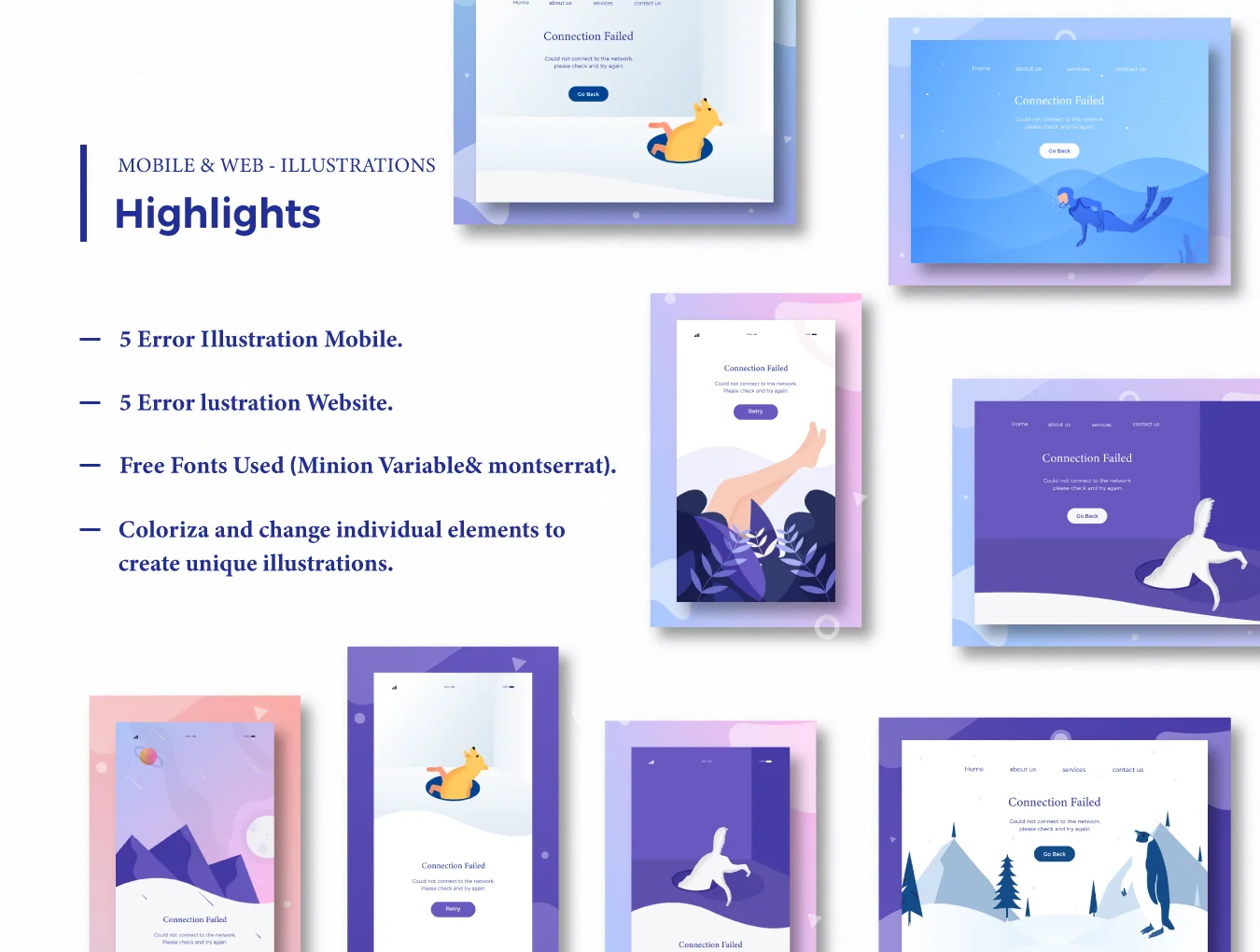 Error & Ecommerce Illustrations 2
