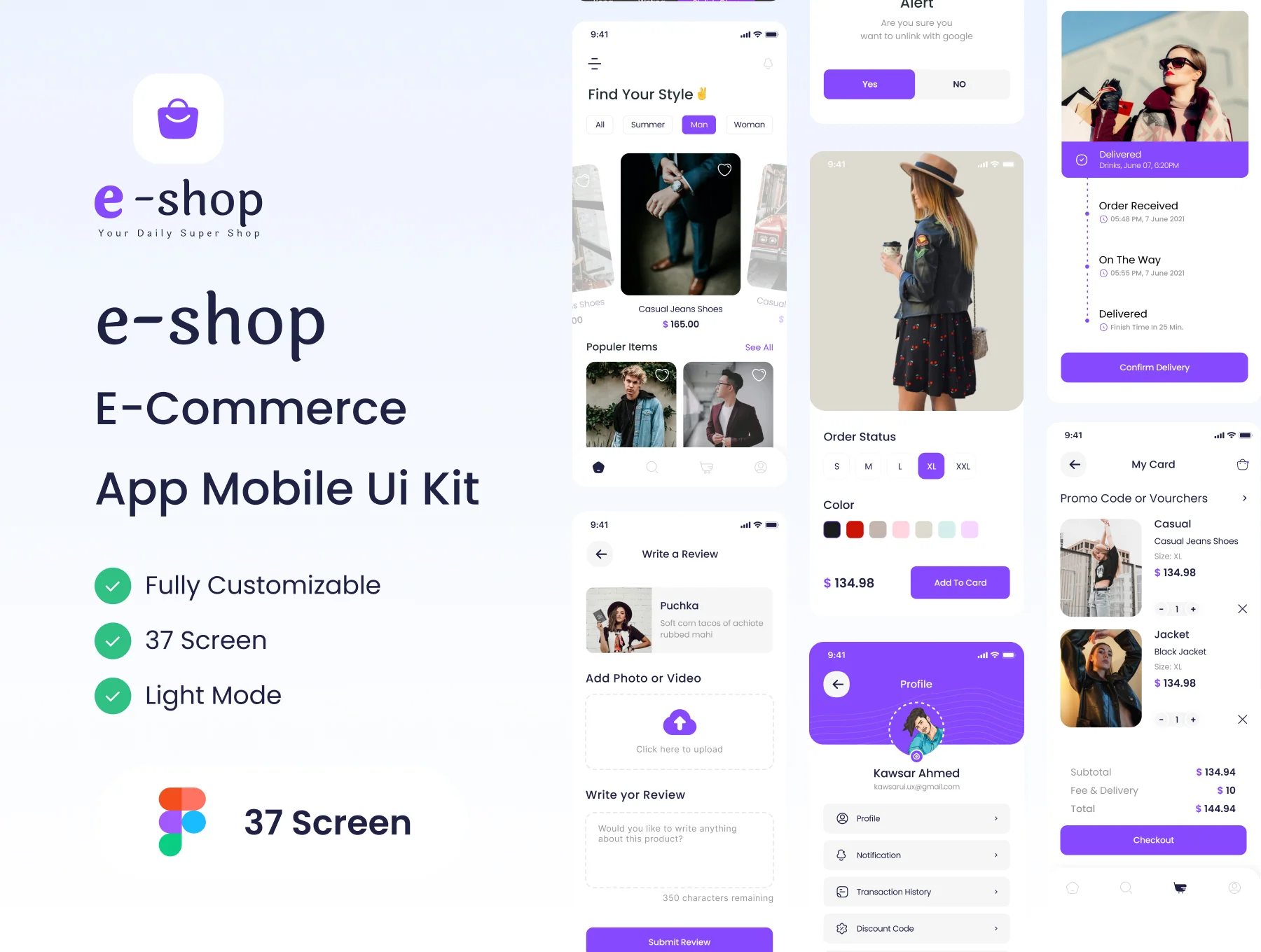 Eshop E-Commerce Mobile App UI Kit
