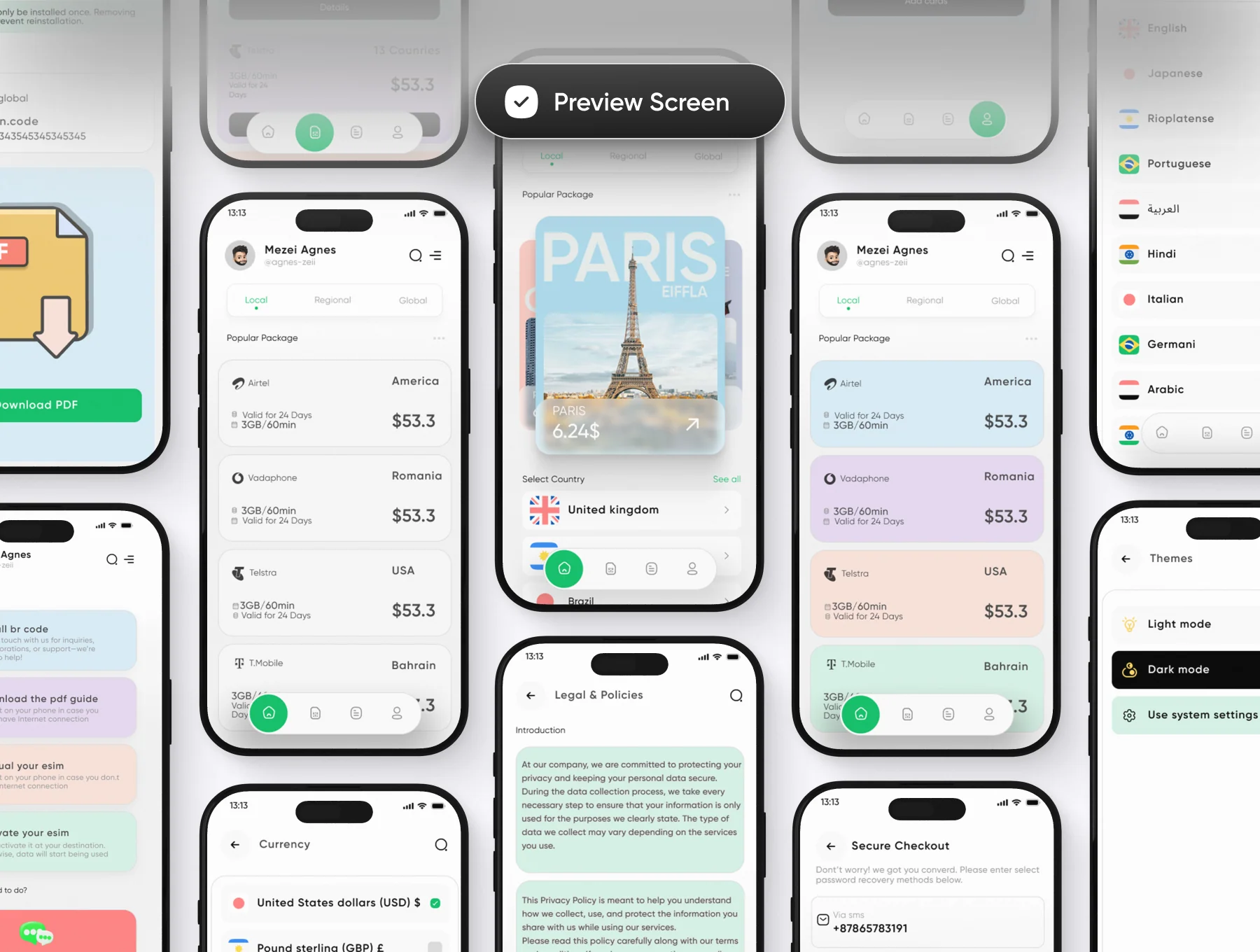 eSIM Mobile App Ui/Ux Kit – Travel eSIM App 3
