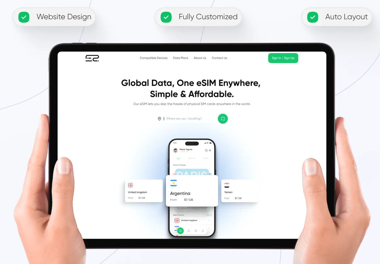 eSIM Website Ui/Ux Kit – Travel eSIM Website