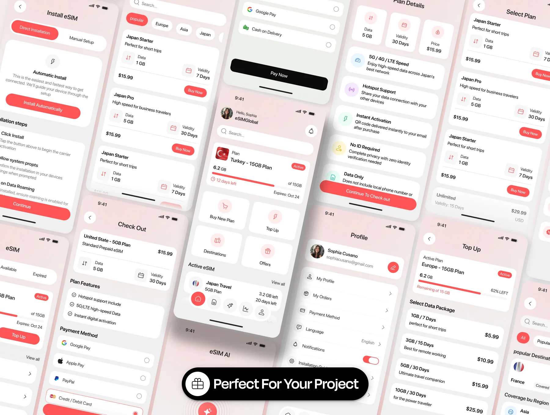 eSIMGlobal – SIM Card Mobile App UI Kit 3