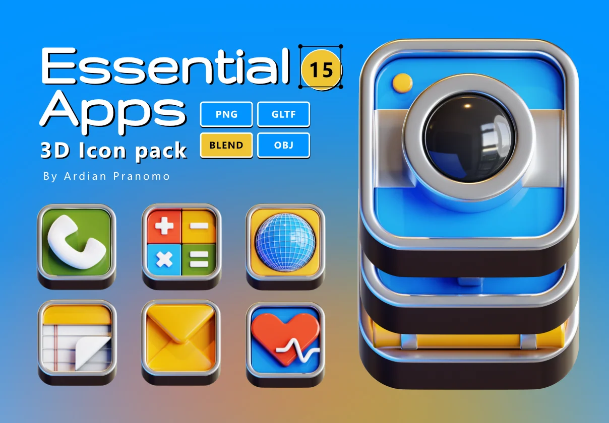 Essential Apps 3D Icon pack