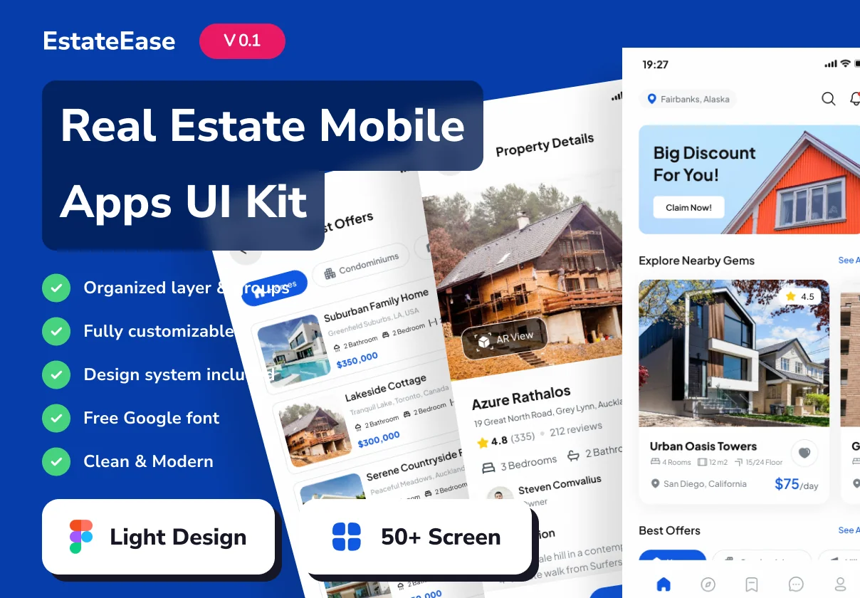 EstateEase - Real Estate Mobile App UI Kits