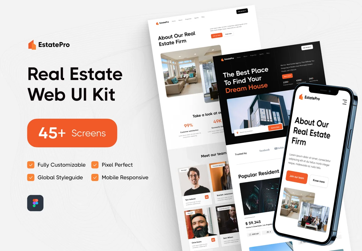 EstatePro - Real Estate Website UI Kit