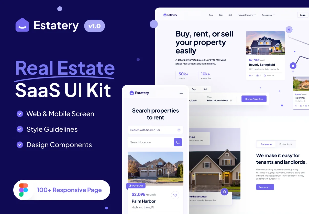 Estatery - Real Estate SaaS Web UI Kit