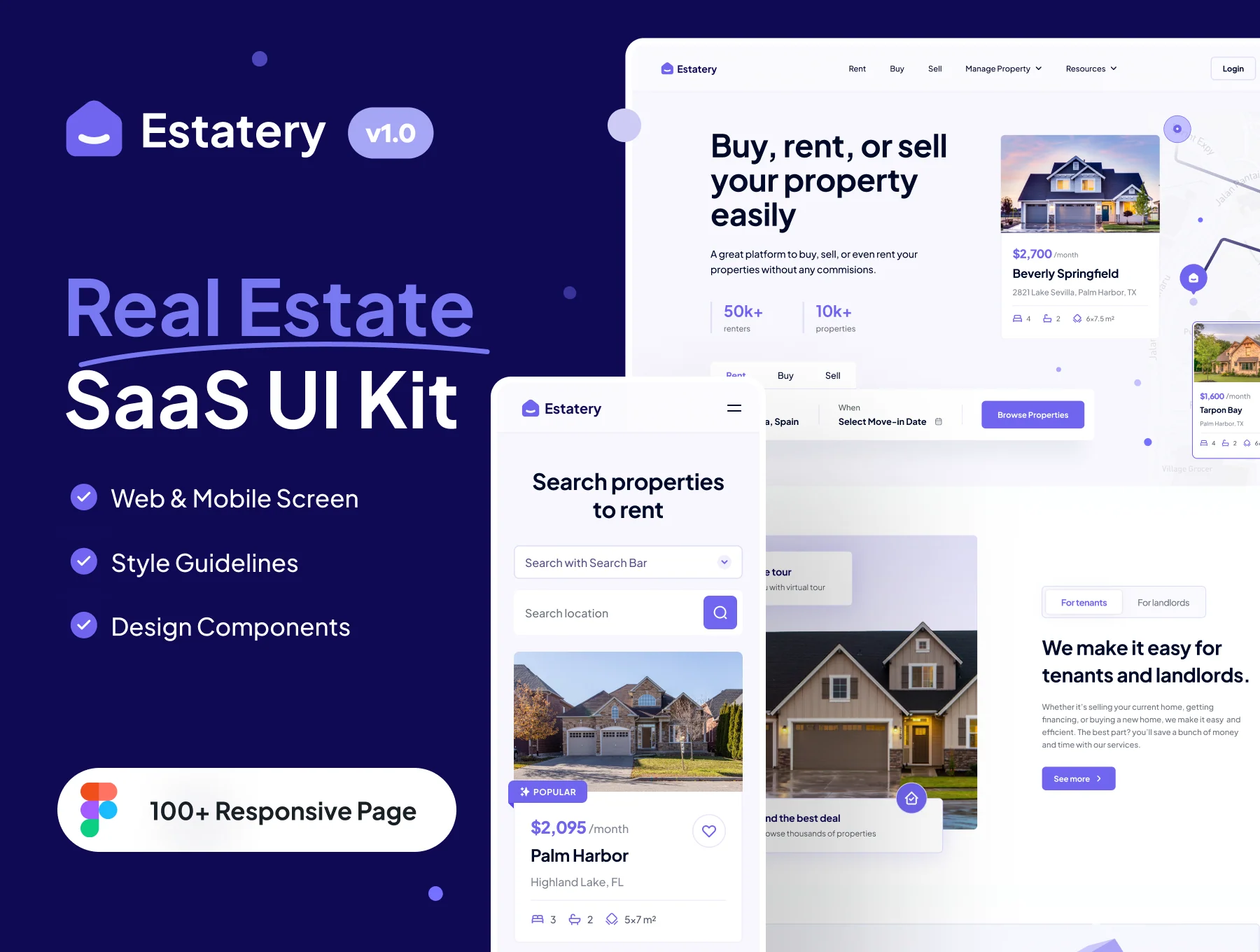 Estatery - Real Estate SaaS Web UI Kit