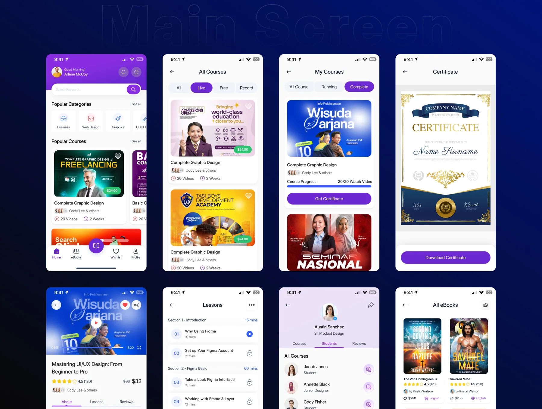 eStudro - Online eLearning Mobile App UI Kit 5