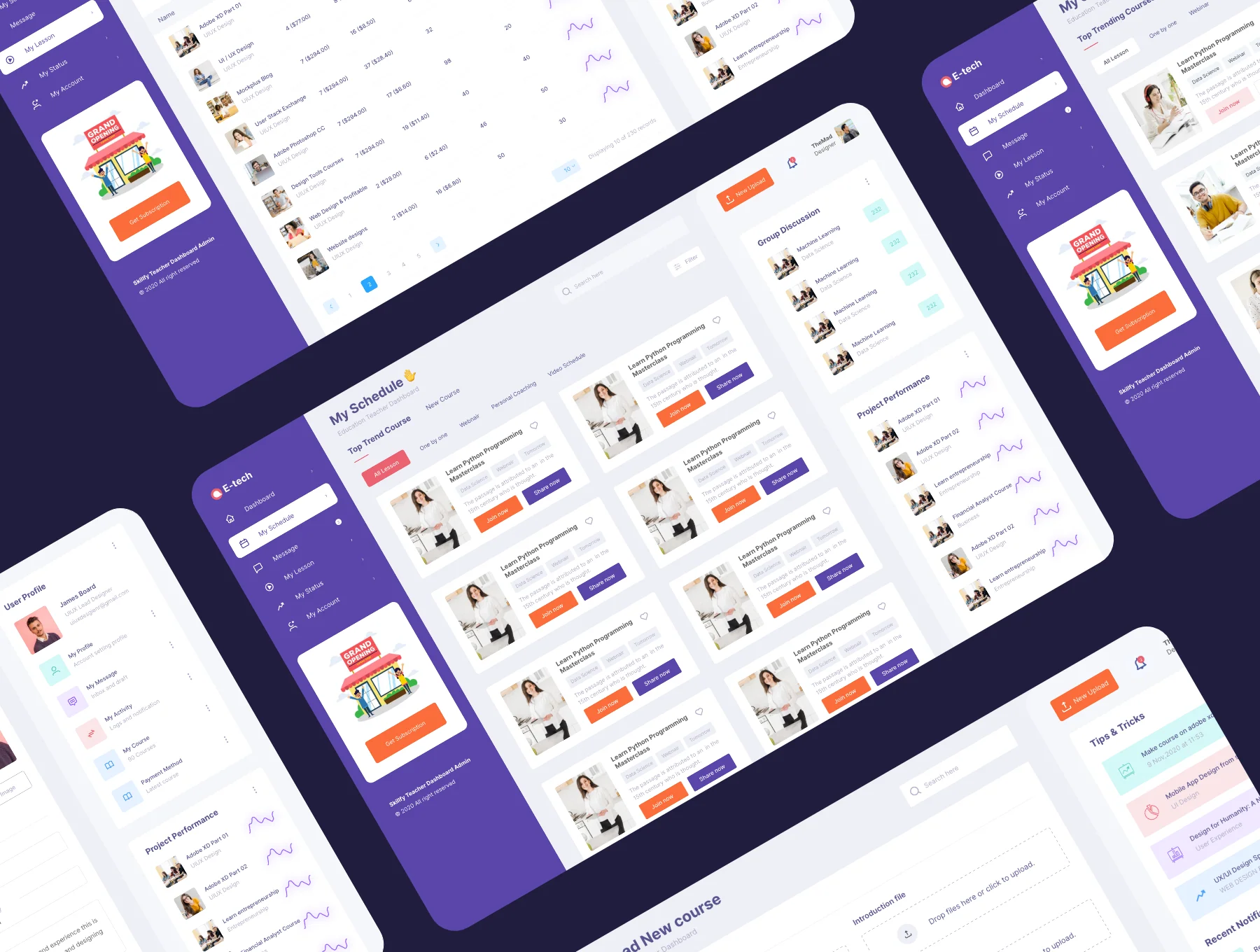 Etech - Teacher Dashboard design Template 5
