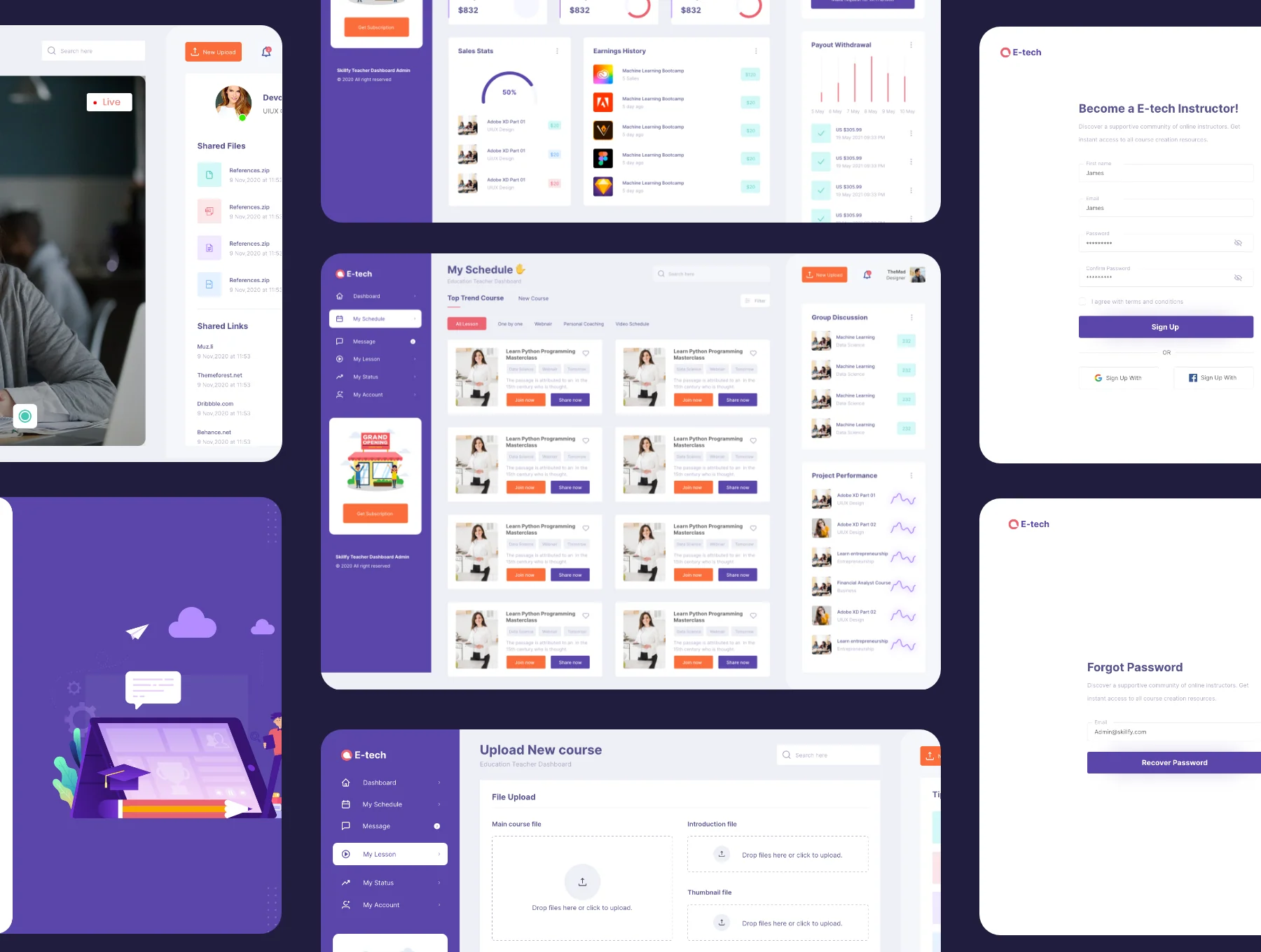 Etech - Teacher Dashboard design Template 6