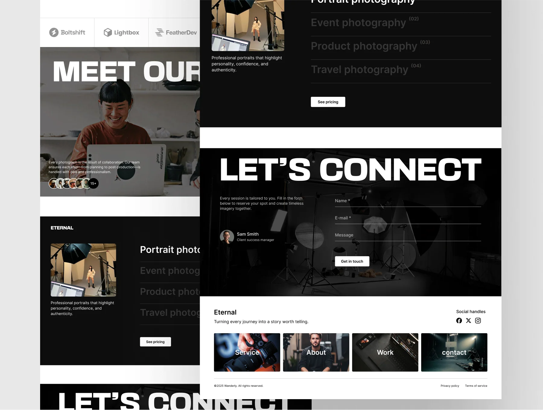 Eternal - Professional Photographer Website UI Kit 2