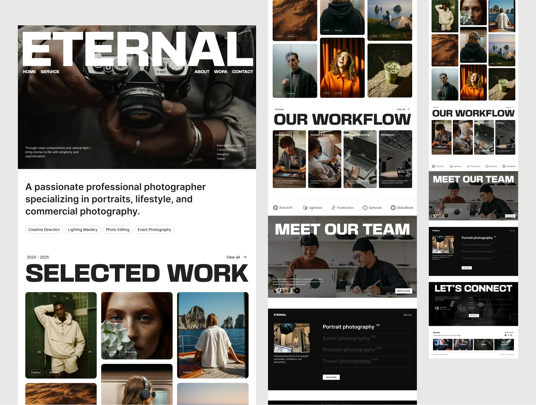 Eternal - Professional Photographer Website UI Kit 3
