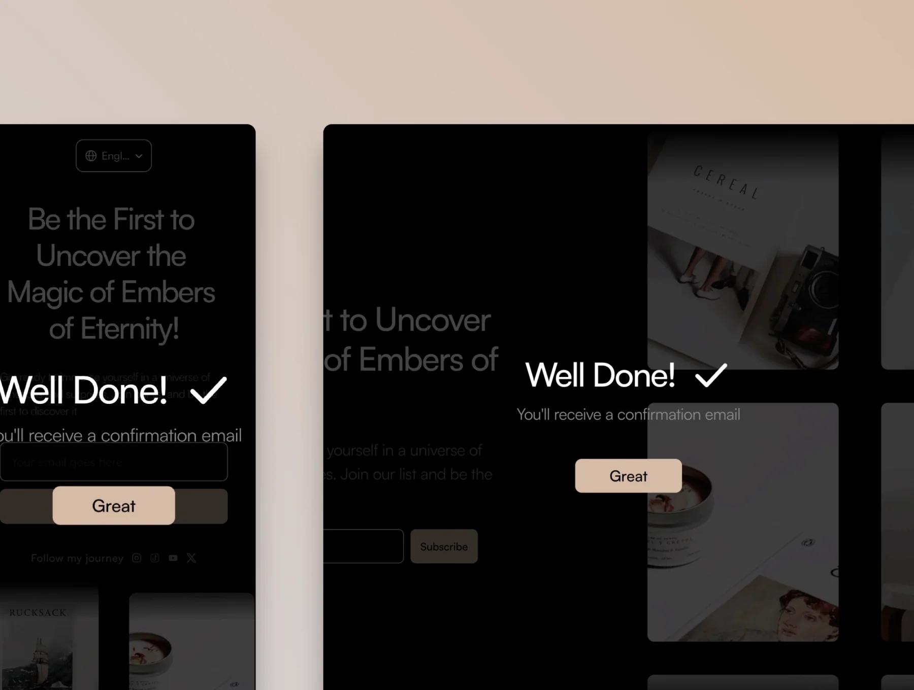Eternity - Framer Waitlist Template 4