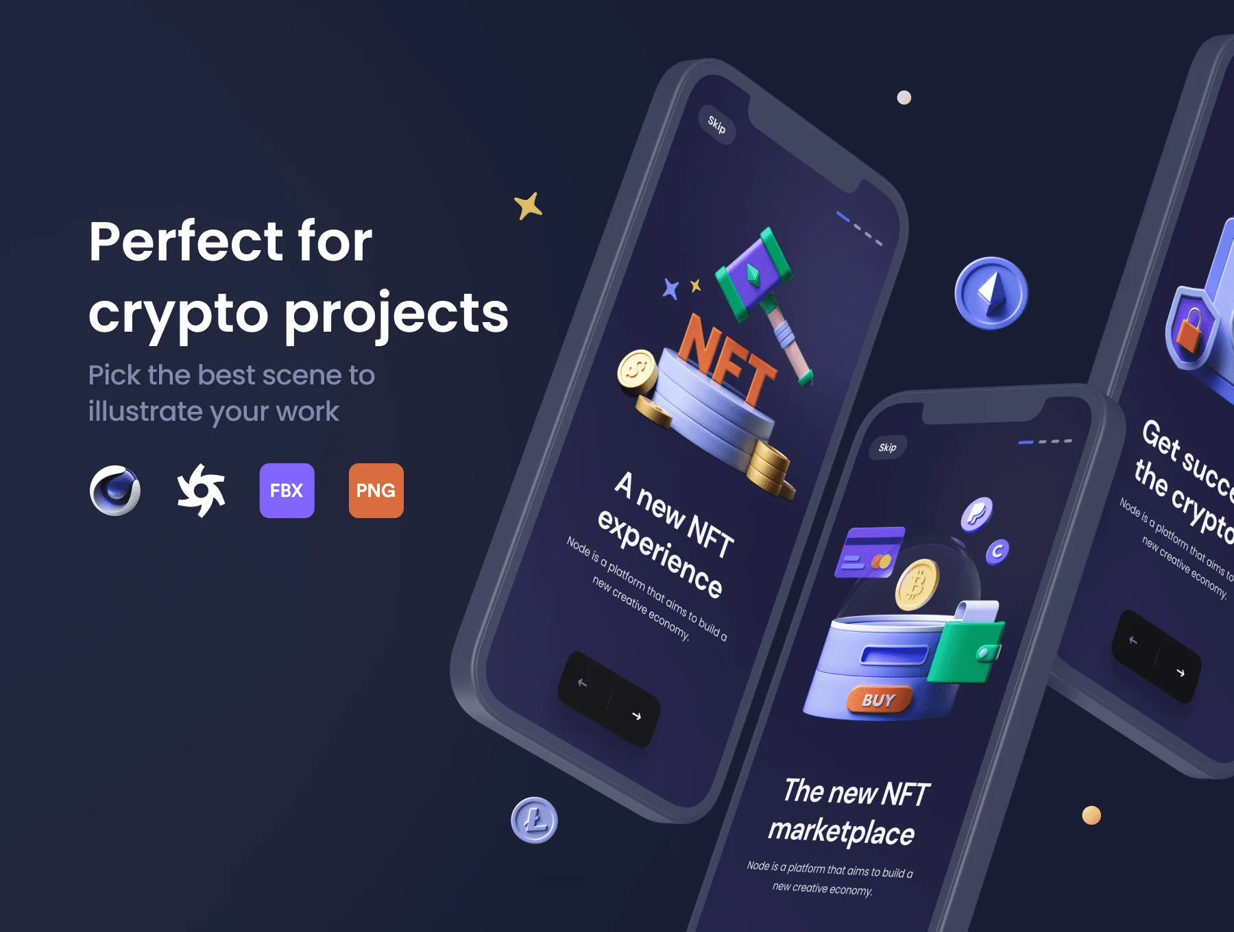 Ether - Crypto 3D Icon Set 4