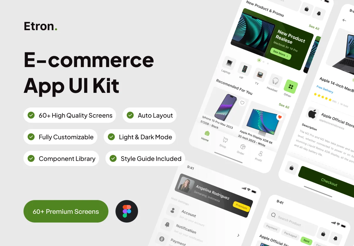 Etron - Electronic E-commerce Premium UI KIts App