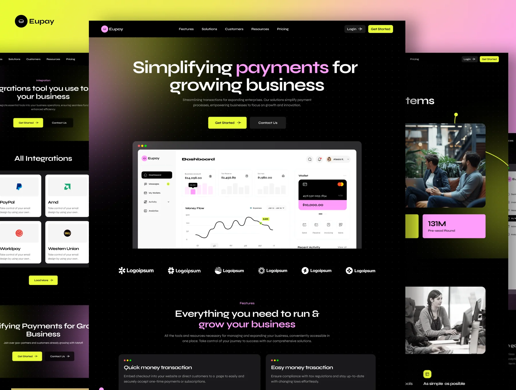 Eupay - SaaS Website Templates