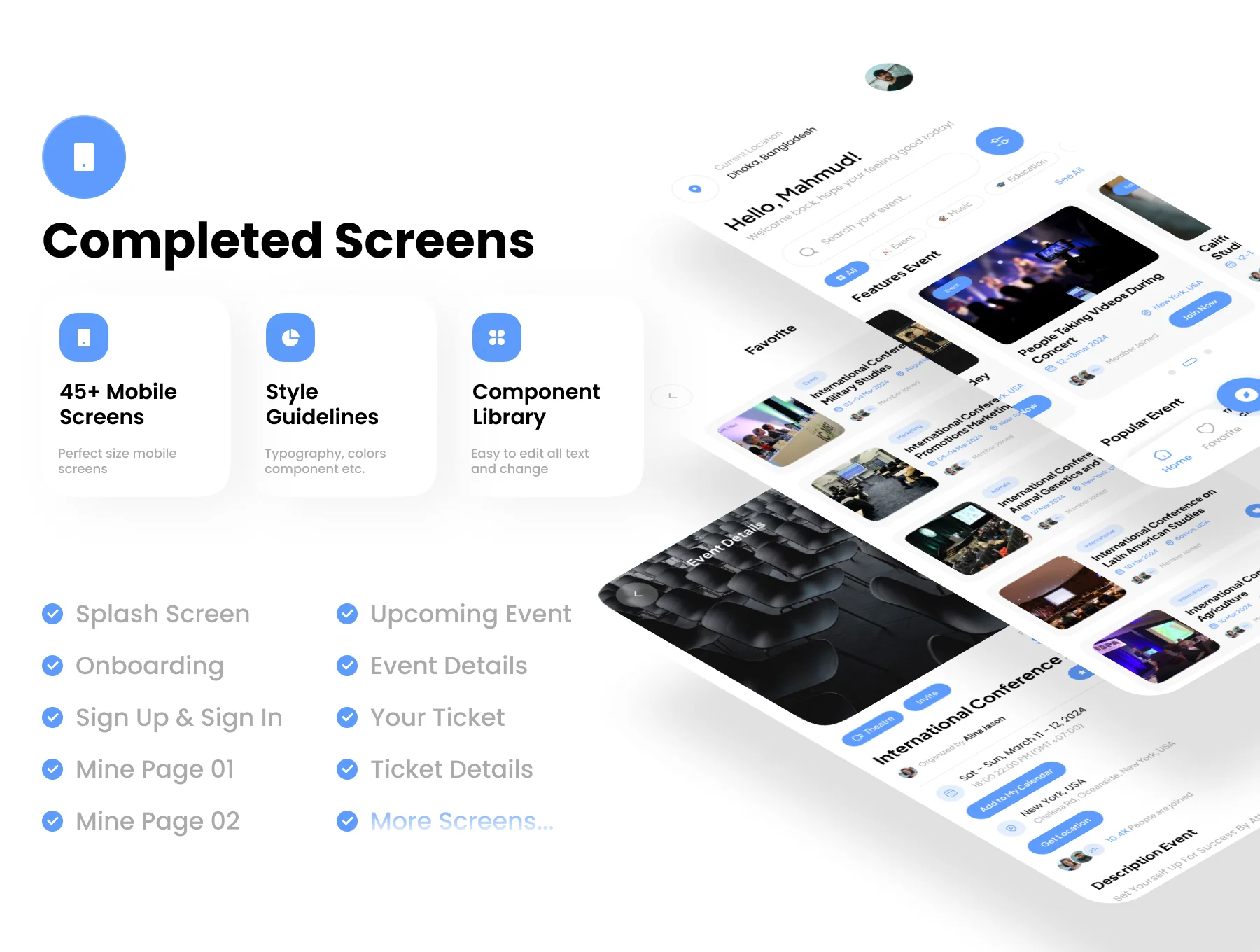 Evanto - Virtual Event Organizing App UI Kit 2