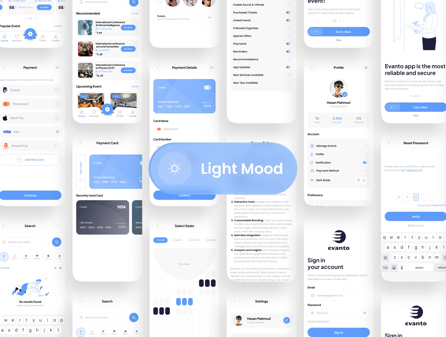 Evanto - Virtual Event Organizing App UI Kit 7