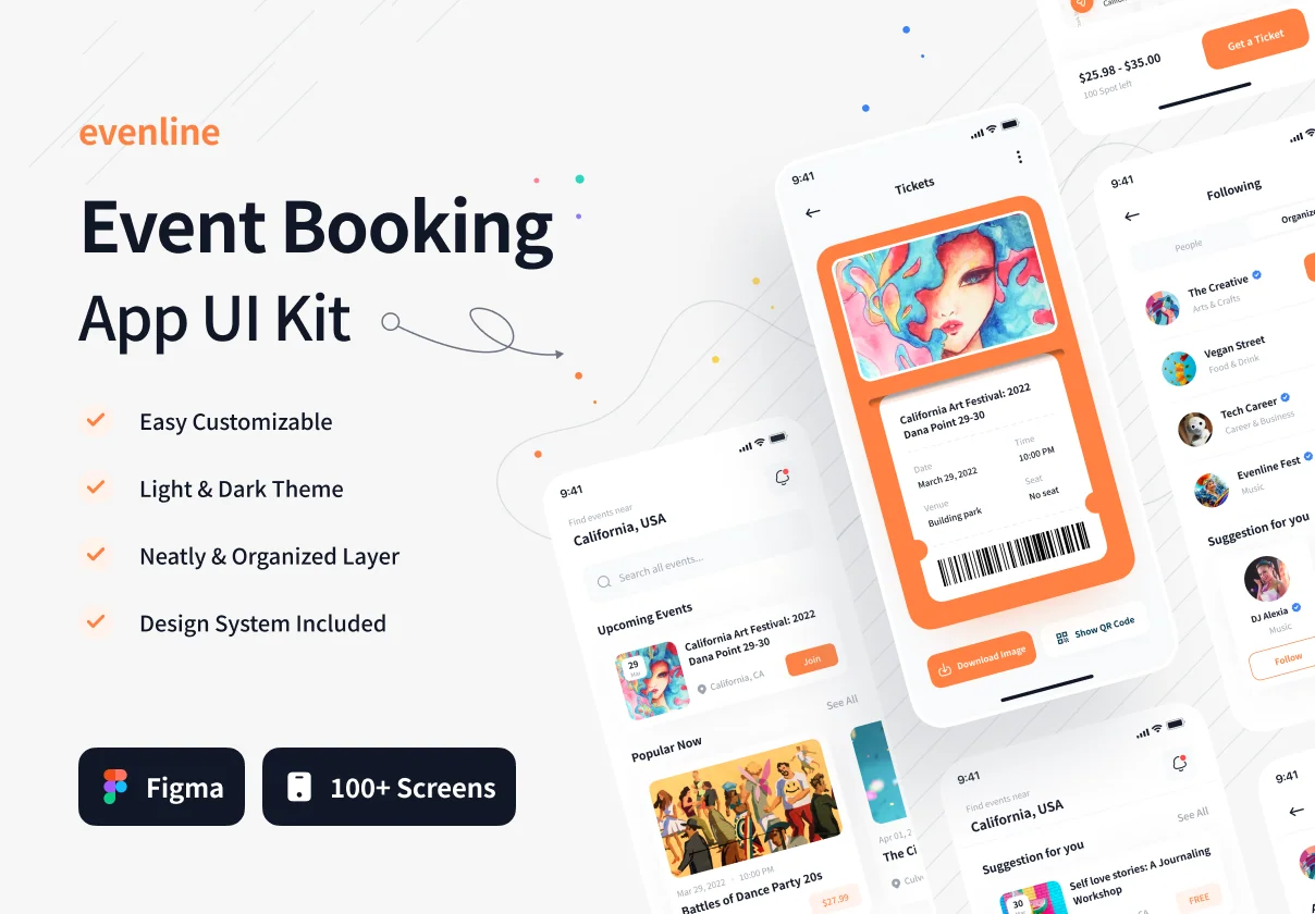 Evenline - Event Booking App UI Kit