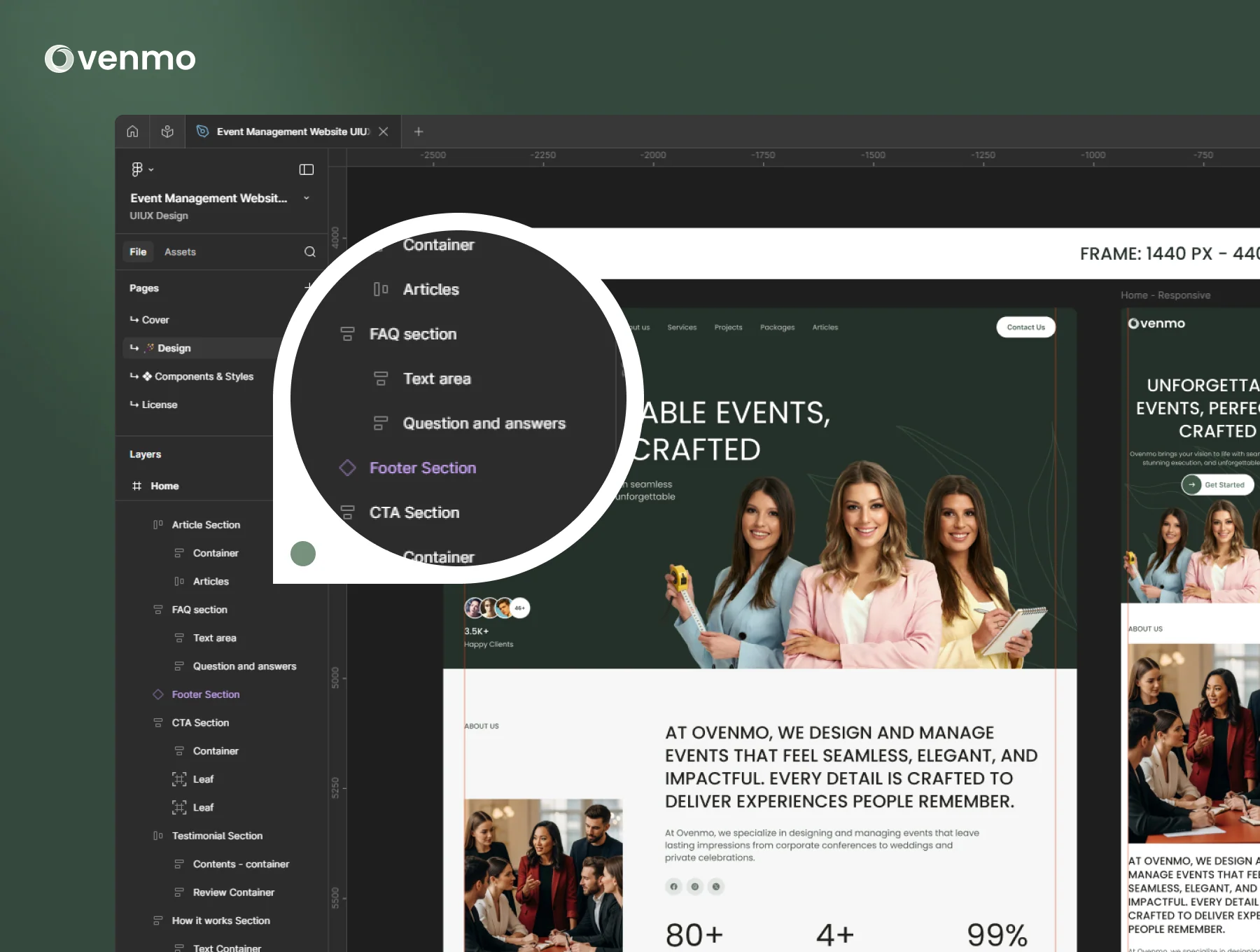 Event management website template ui kit 3