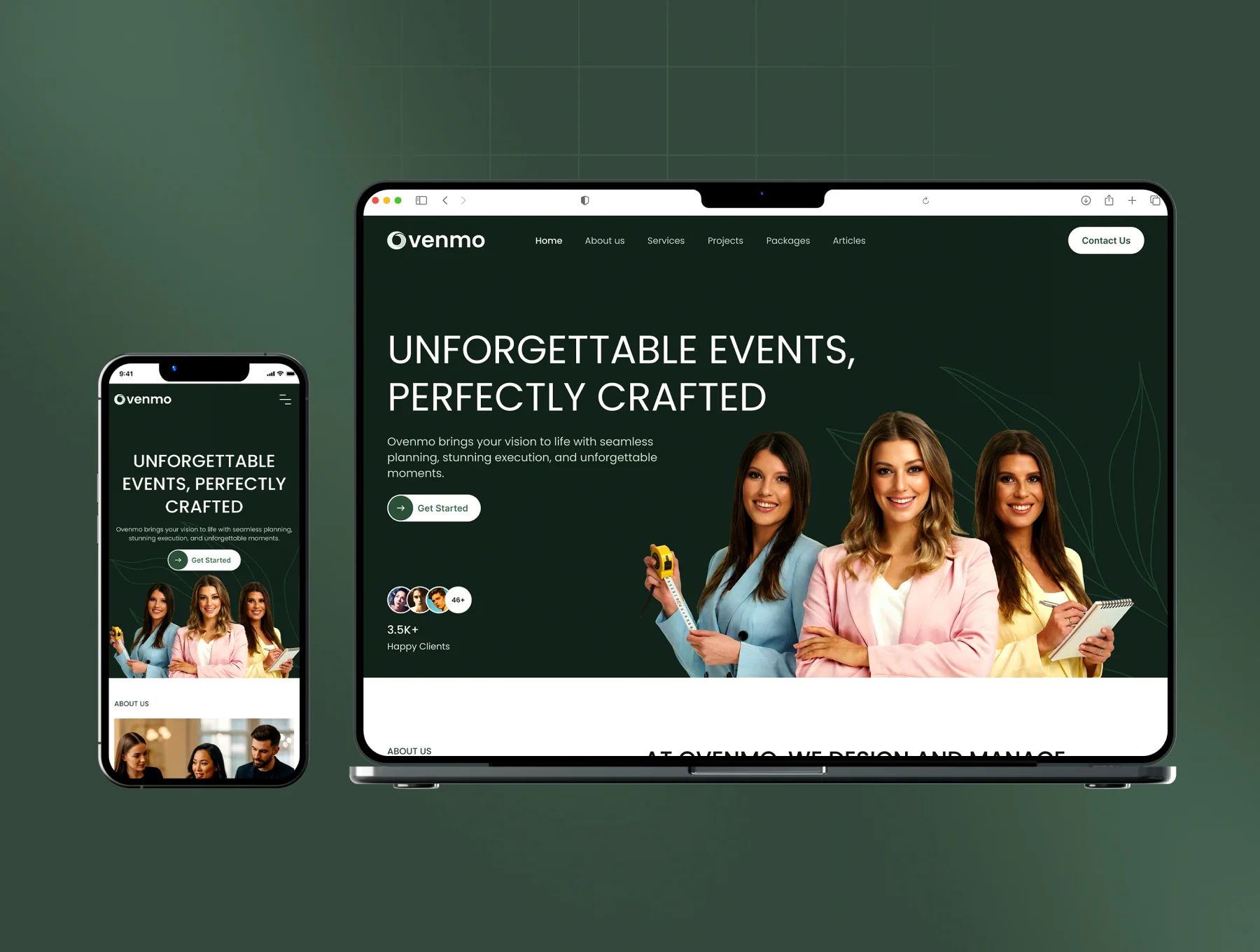 Event management website template ui kit 5