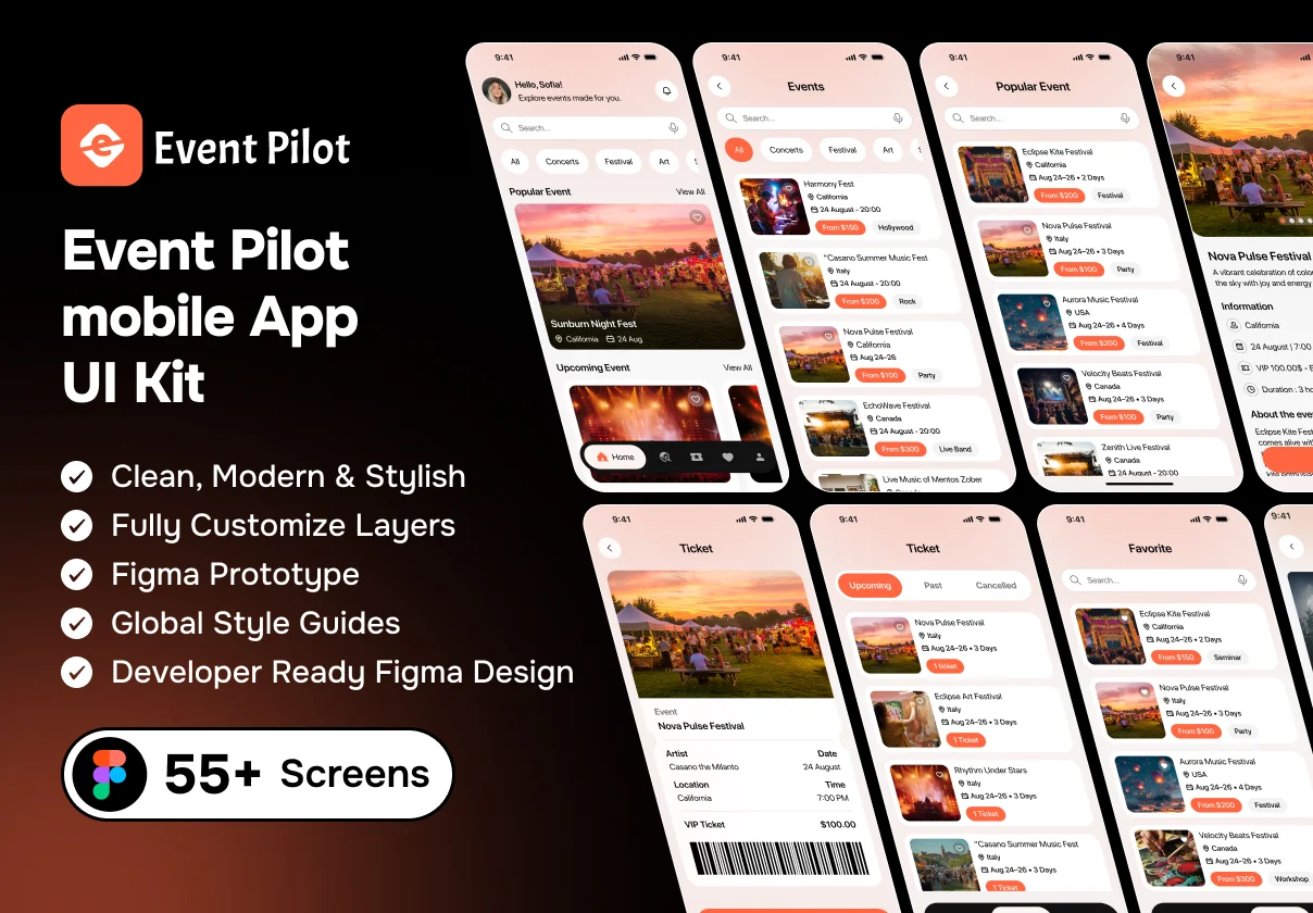Event Pilot – Mobile App UI Kit