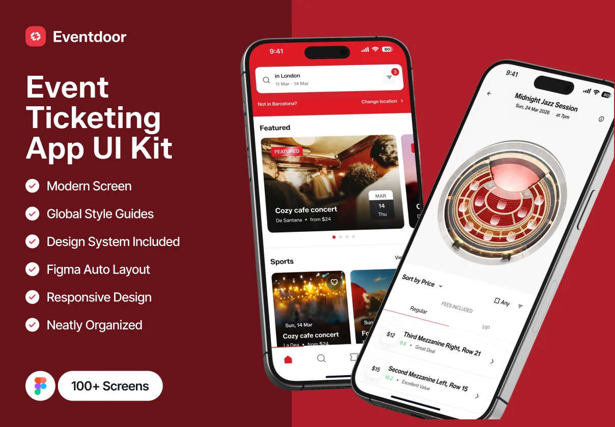Eventdoor - Event Ticketing App UI Kit
