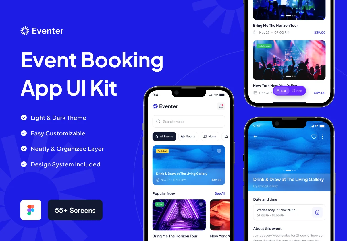 Eventer - Event Booking App UI Kit