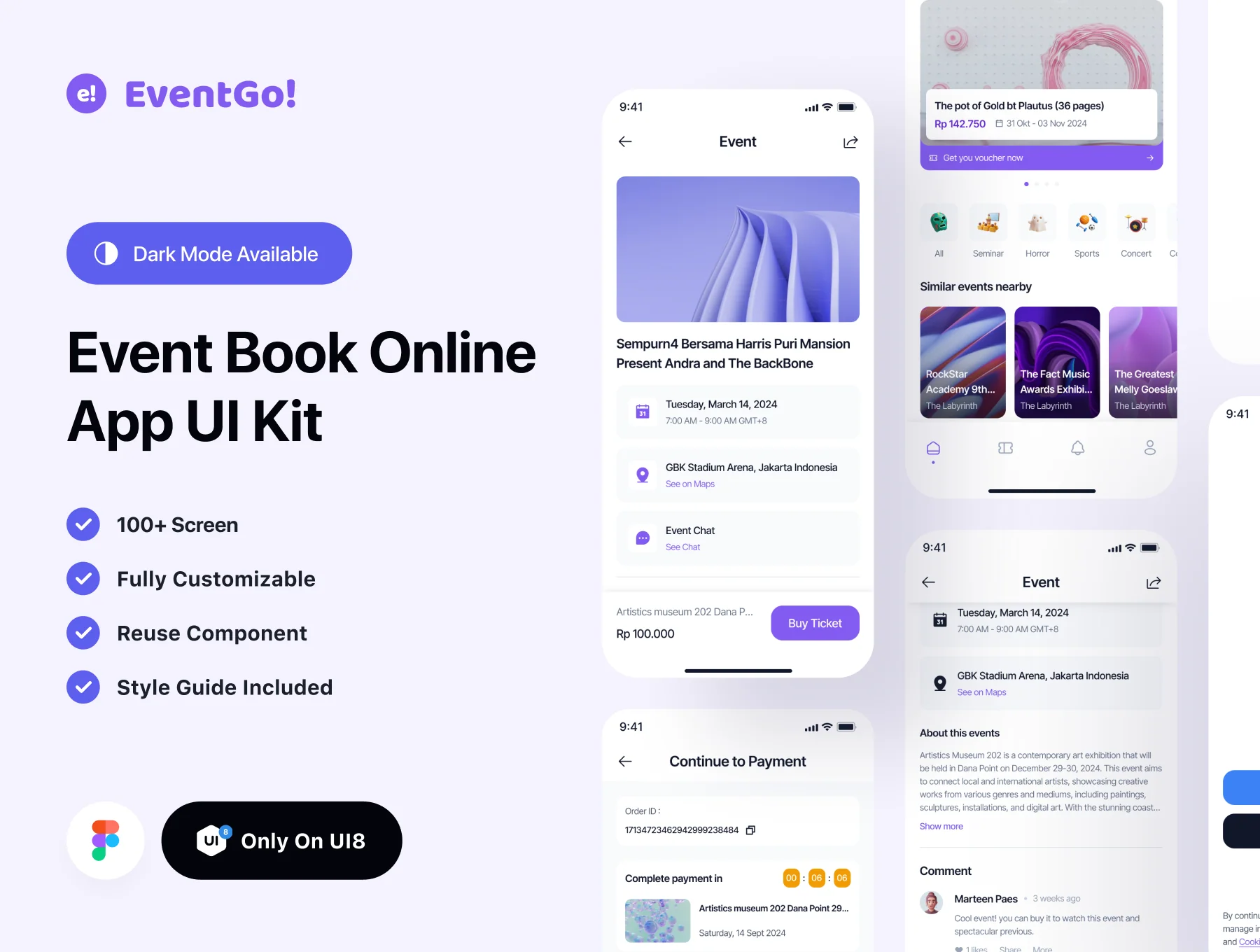 EventGo! - Event Booking Mobile App UI Kit