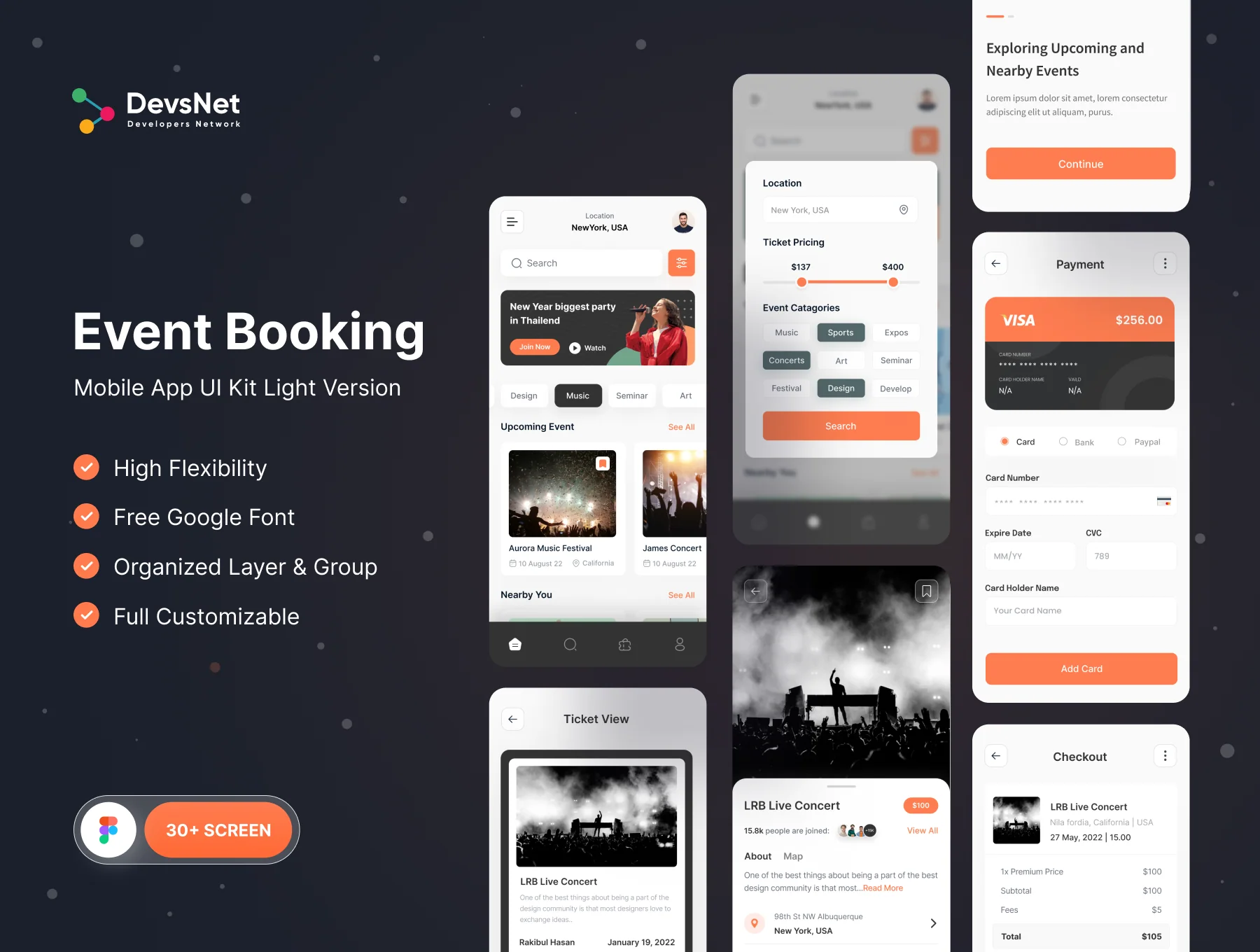 Eventioe - Event Booking App UI Kit