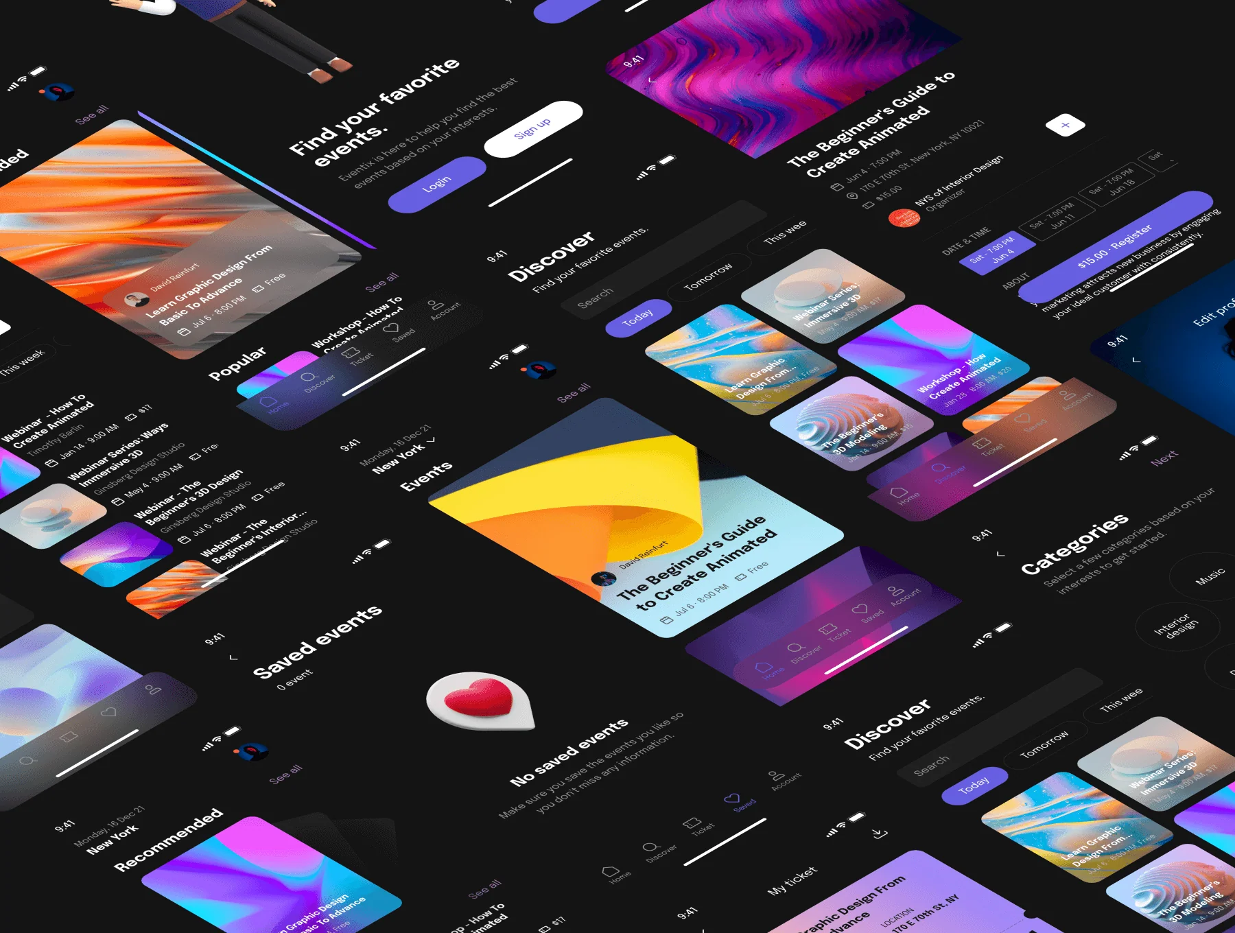 Eventix – Event booking / ticketing mobile app UI kit 3